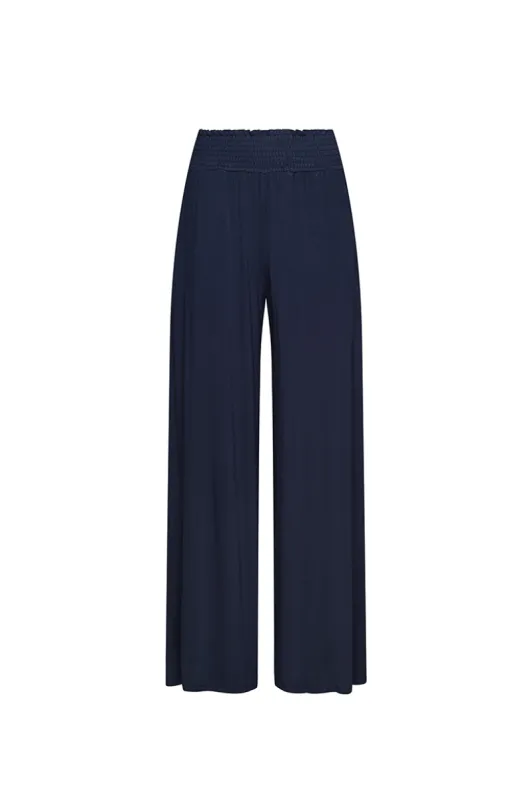 The Bamboo Maxi Palazzo Pant in Navy sold by La Peony Clothing