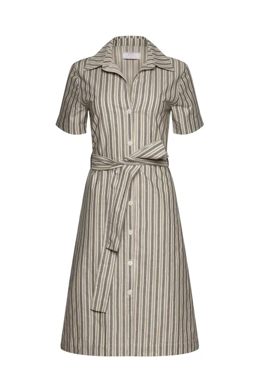 The Robbi Striped Shirt Dress sold by La Peony Clothing