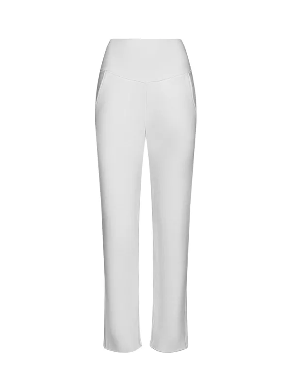 The Lucy Long Pant in White sold by La Peony Clothing