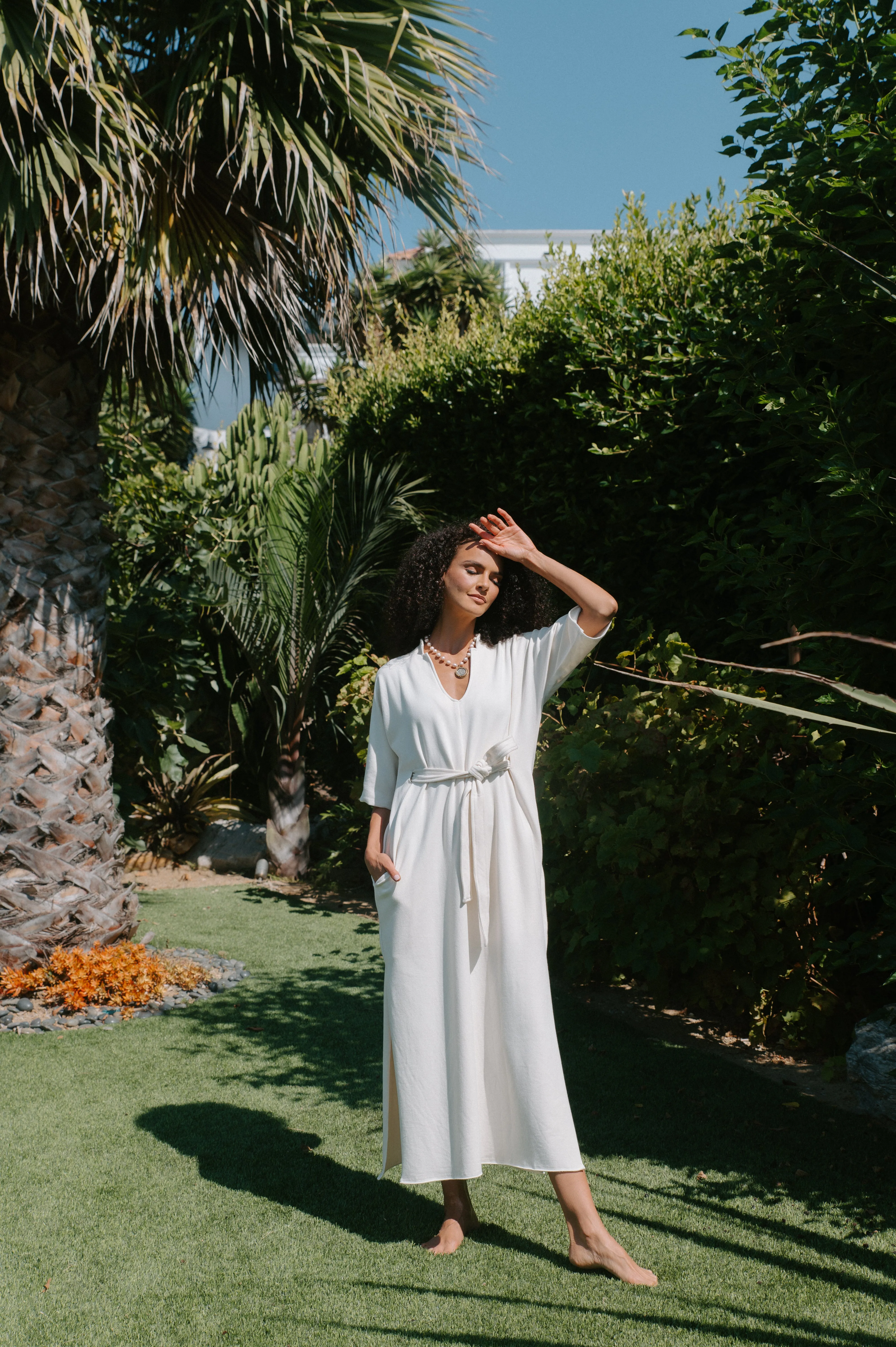 Catie Caftan in Cream sold by La Peony Clothing product image thumbnail 4
