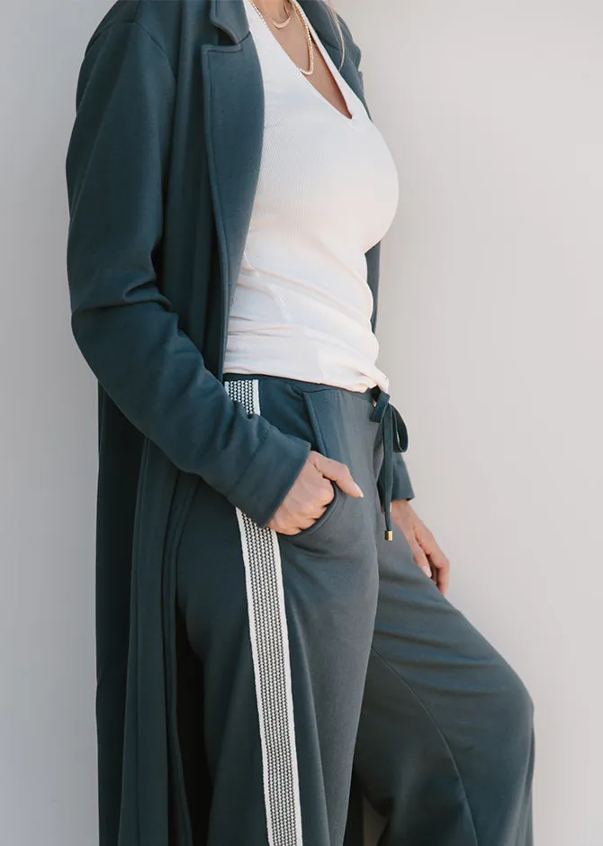 The Genevieve Long Fleece Coat in Coastal Gray sold by La Peony Clothing product image thumbnail 2