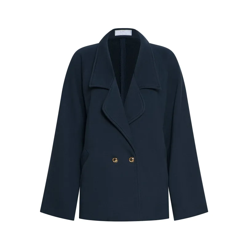 The Vivienne Jacket in Navy made by La Peony Clothing