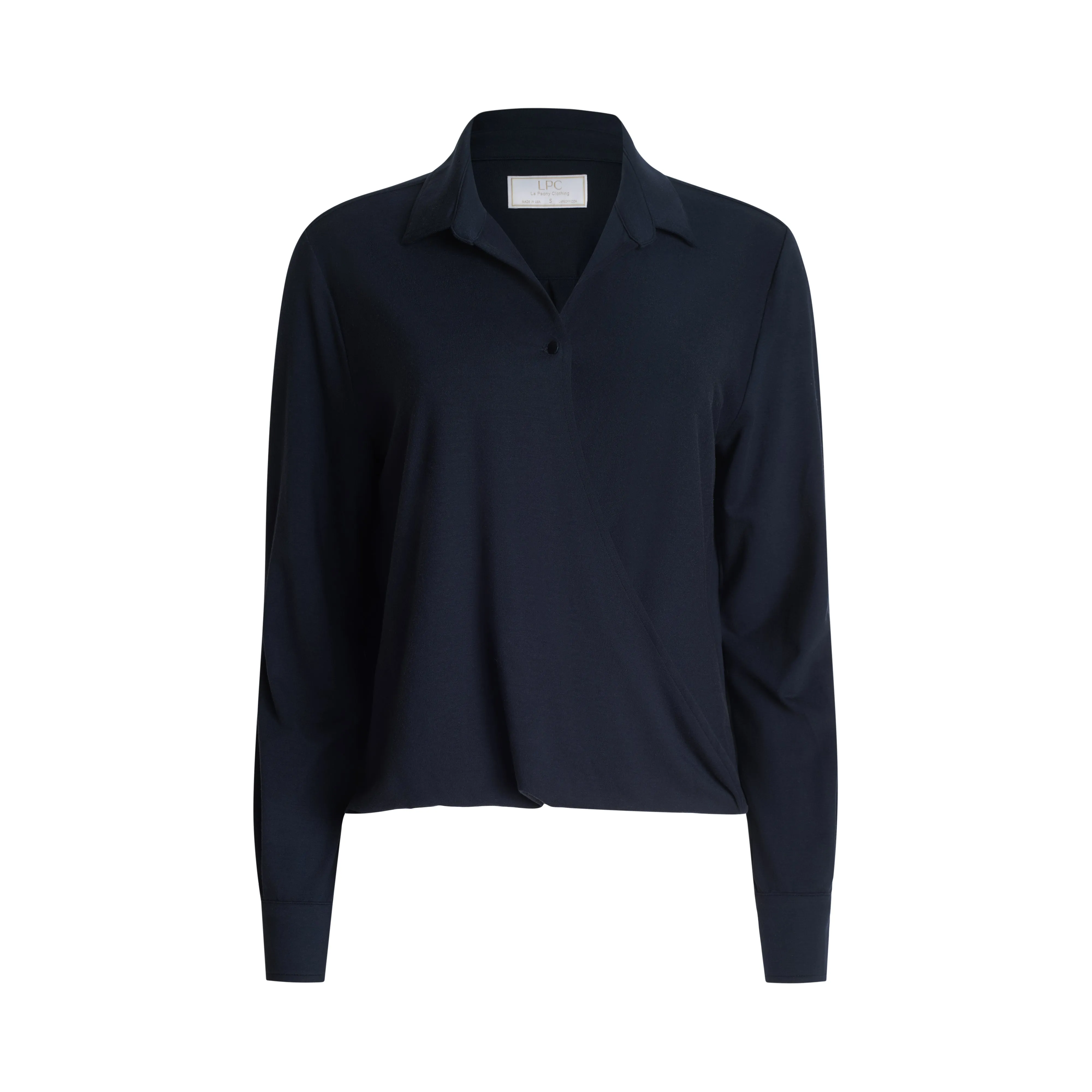 Christine Crossover Top in Navy sold by La Peony Clothing