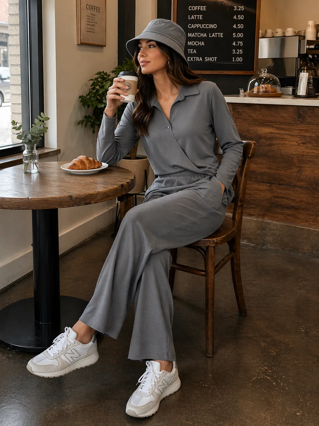 Christine Crossover Top in Gray sold by La Peony Clothing product image thumbnail 2