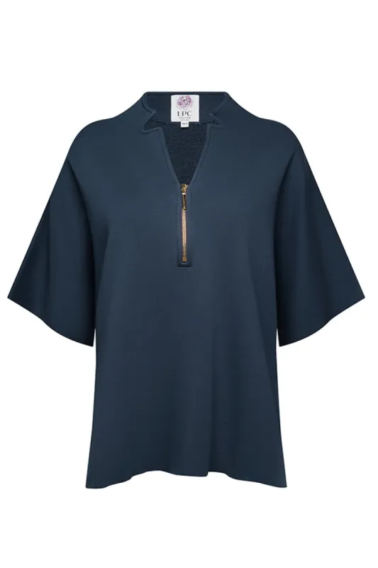 The Lucy Stretch Terry Capelet&nbsp;in Carbon Navy sold by La Peony Clothing