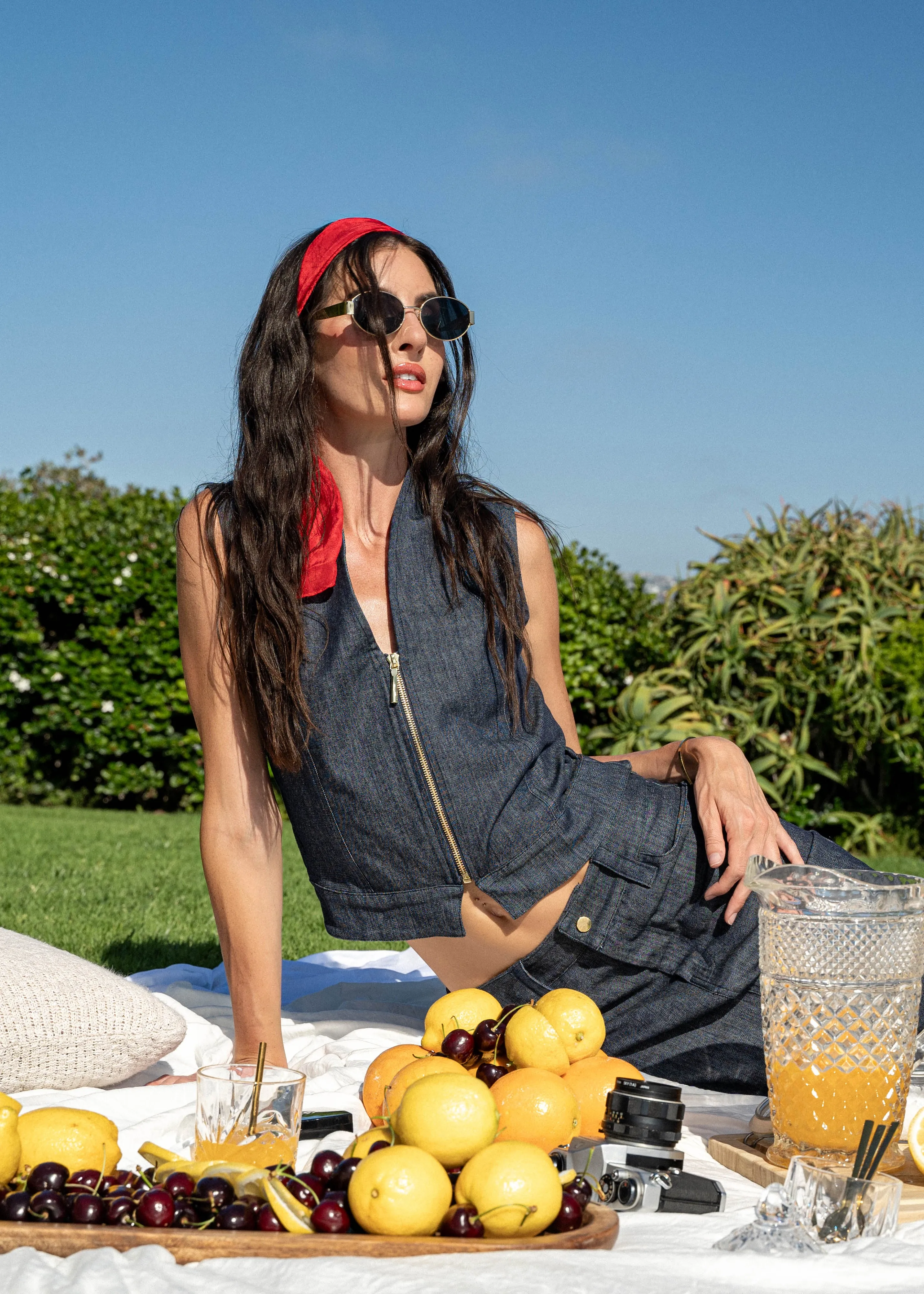 The Brandee Italian Lightweight Denim Skirt sold by La Peony Clothing product image thumbnail 5
