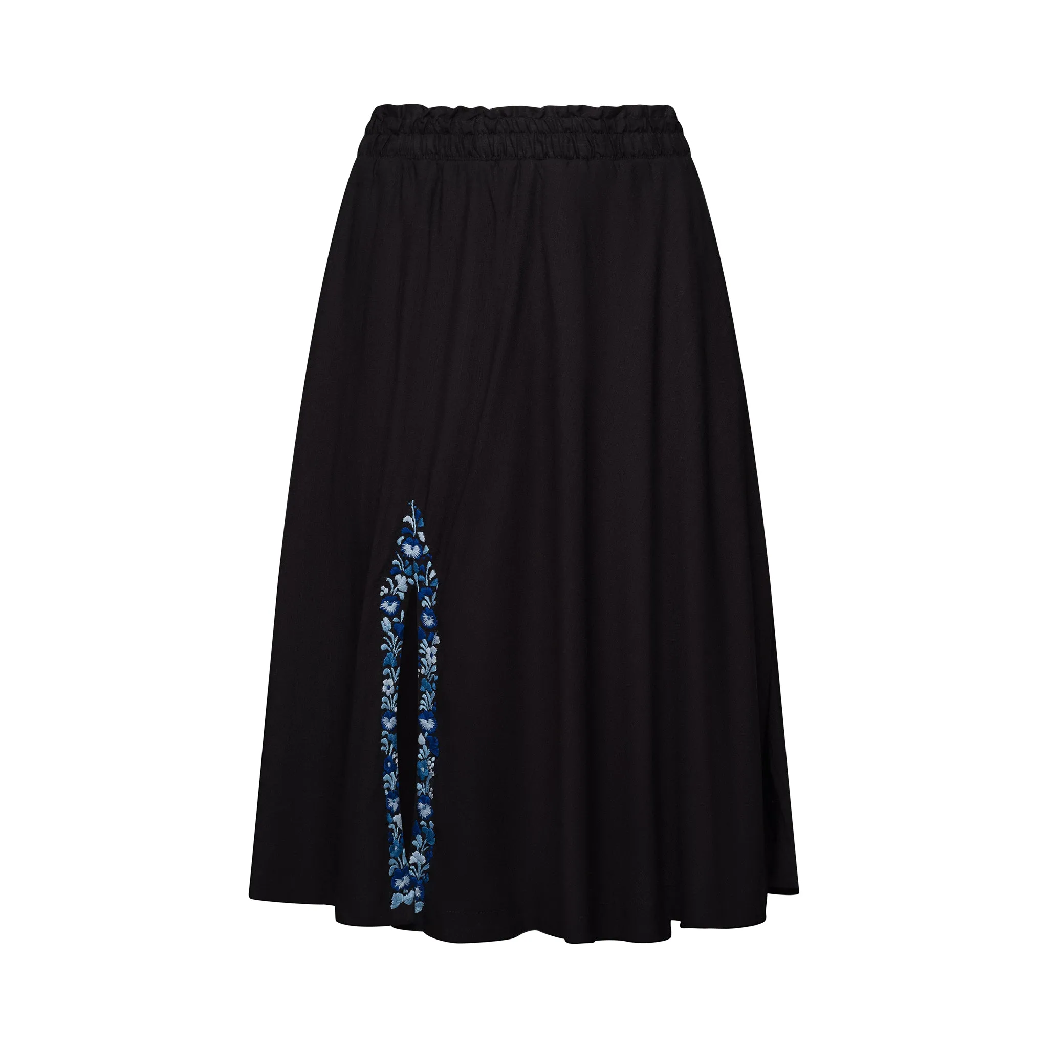 The Cecilia Skirt in Black with Blues sold by La Peony Clothing