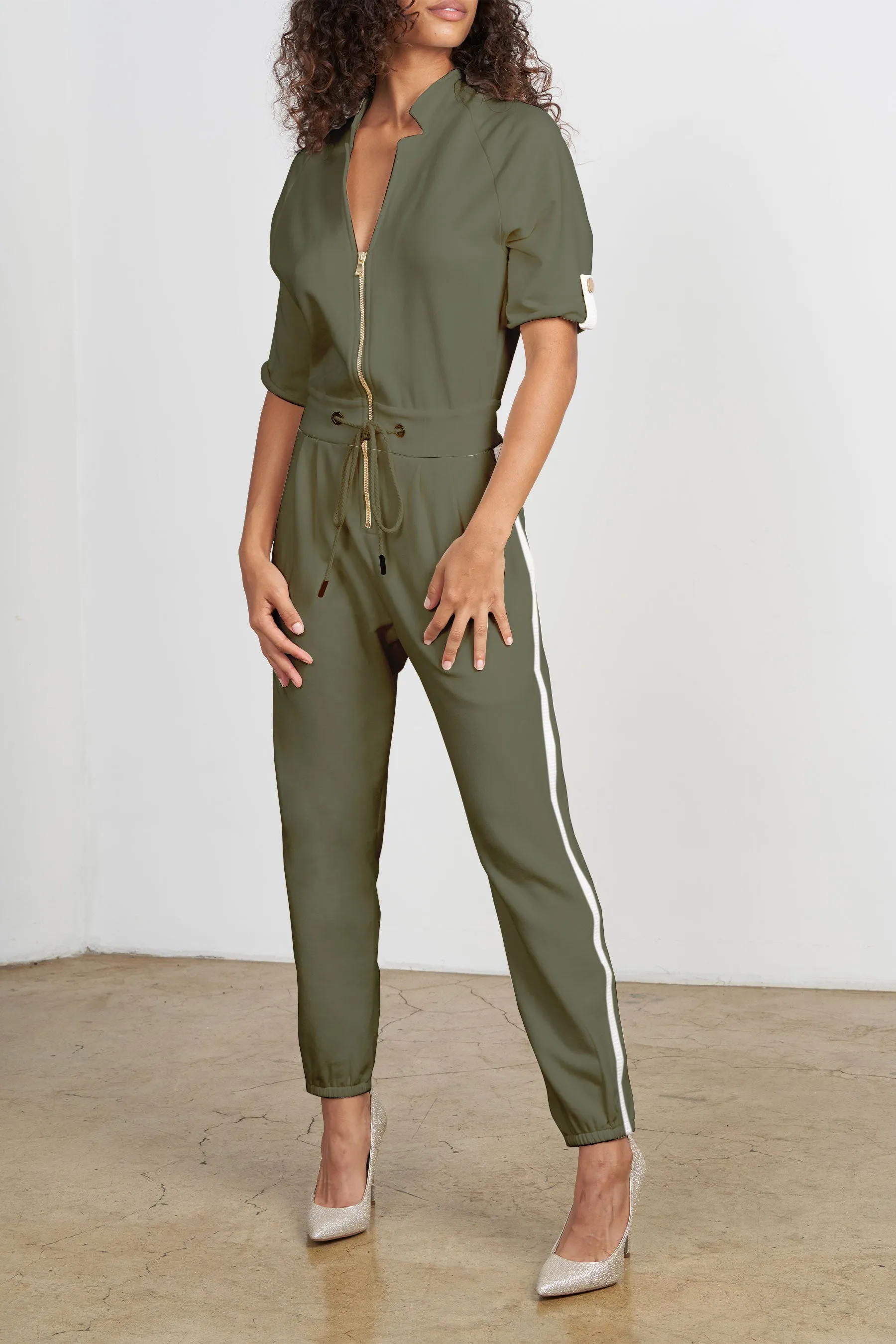 The Caroline Jumpsuit In Olivine sold by La Peony Clothing product image thumbnail 2