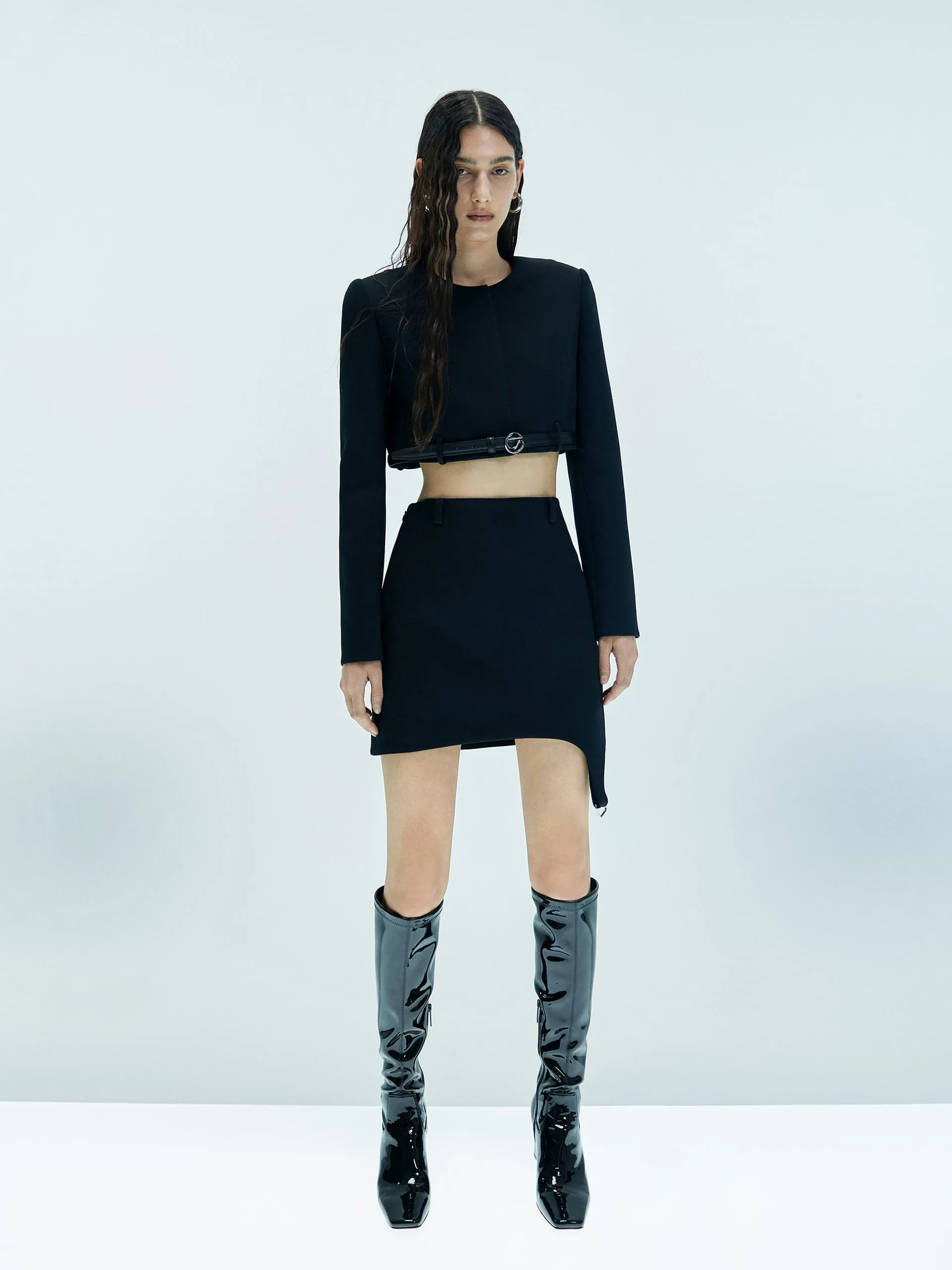 Belted Cropped Jacket sold by Mo&Co product image thumbnail 2