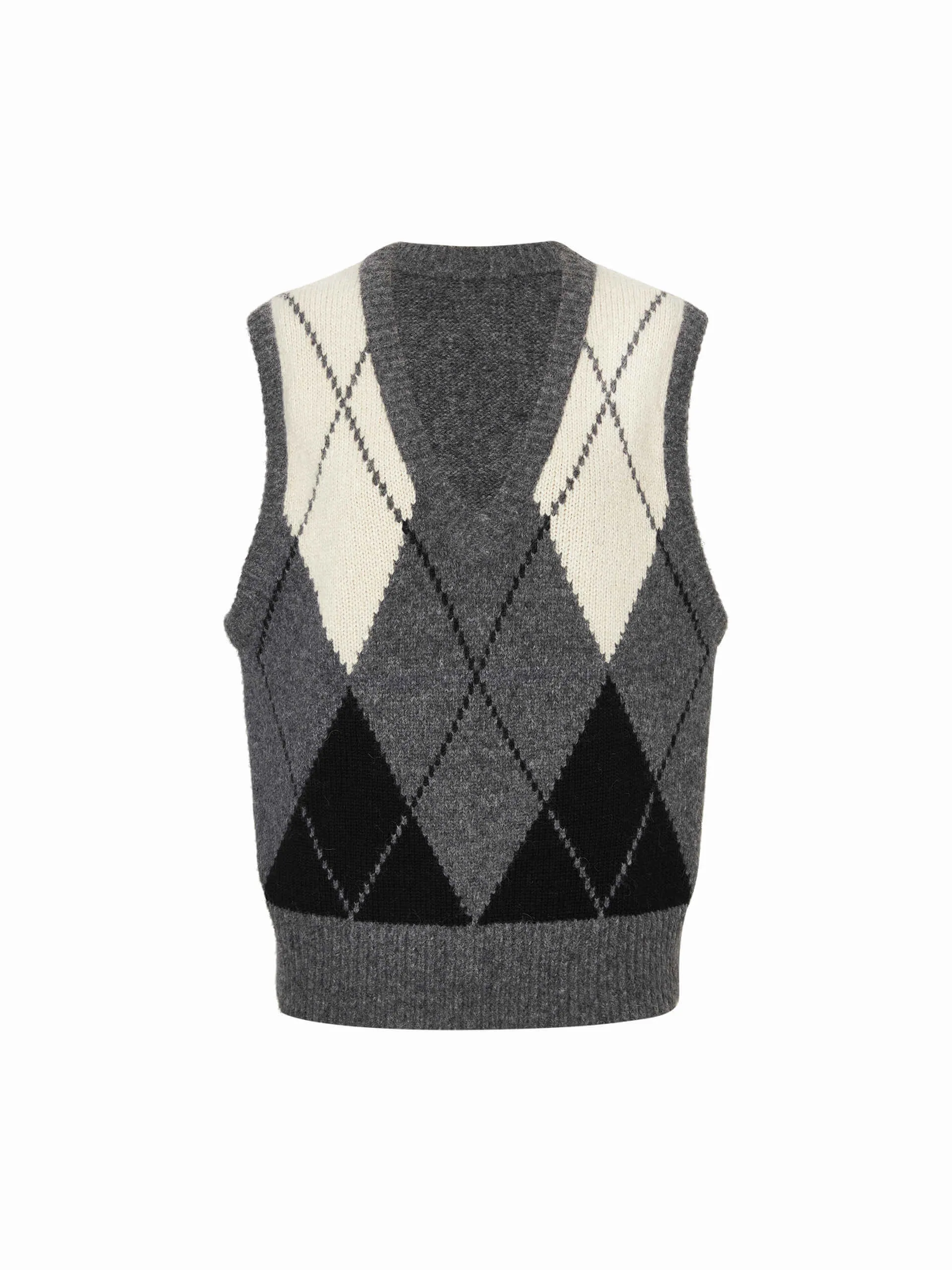 Argyle Check Knitted Vest sold by Mo&Co product image thumbnail 5