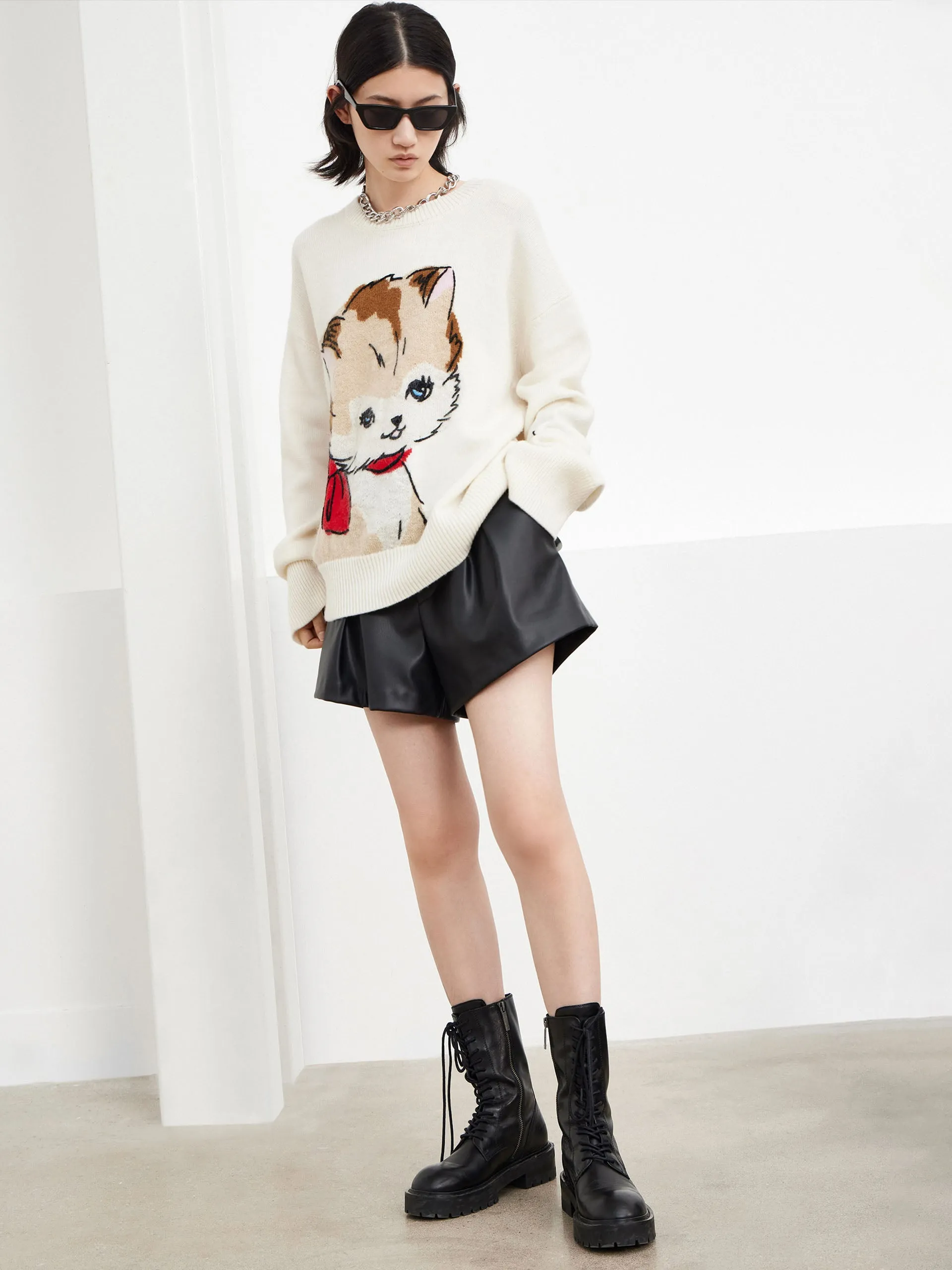 Merino Wool Cartoon Print Sweater sold by Mo&Co product image thumbnail 5