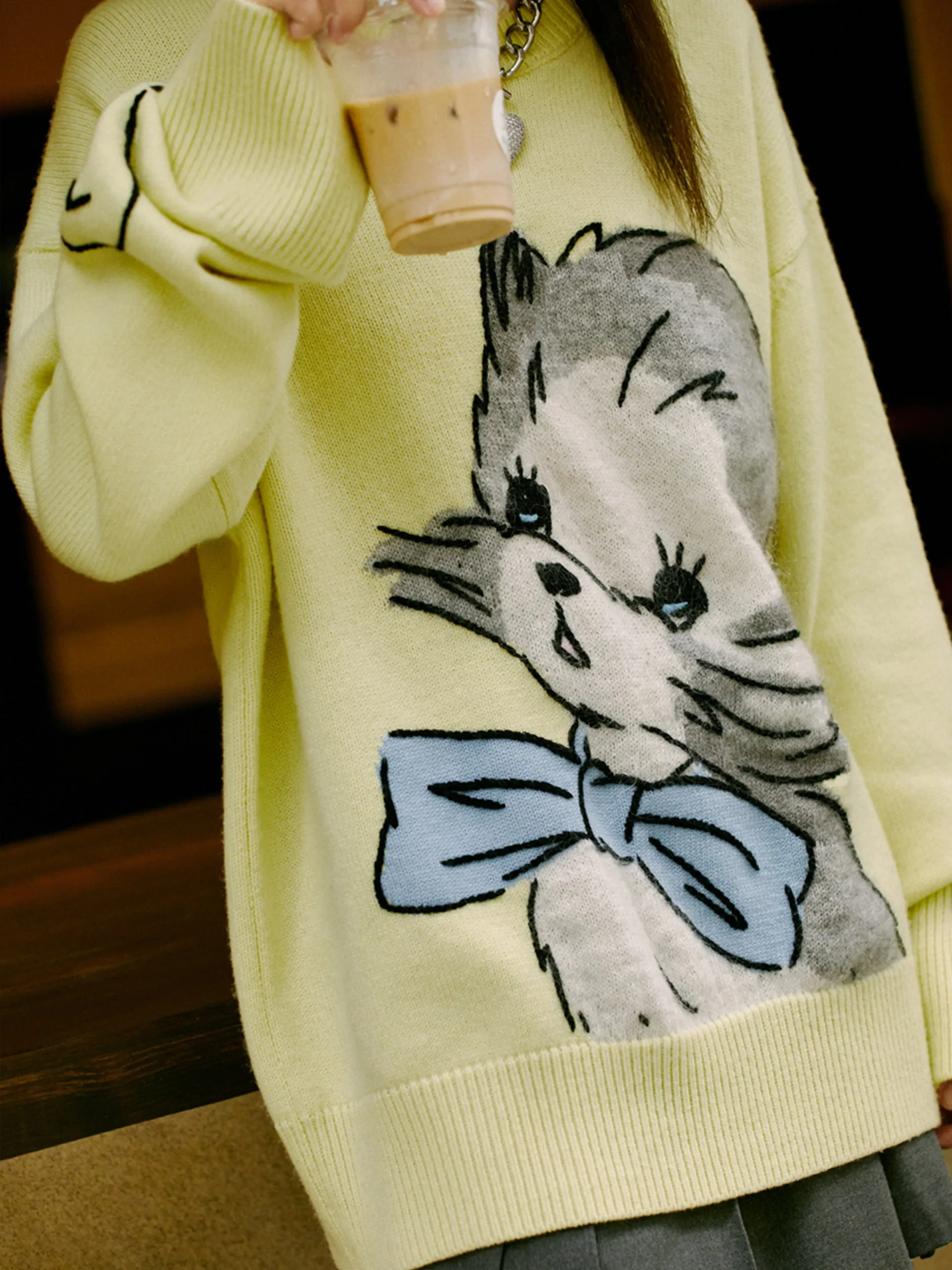Merino Wool Cartoon Print Sweater sold by Mo&Co product image thumbnail 4