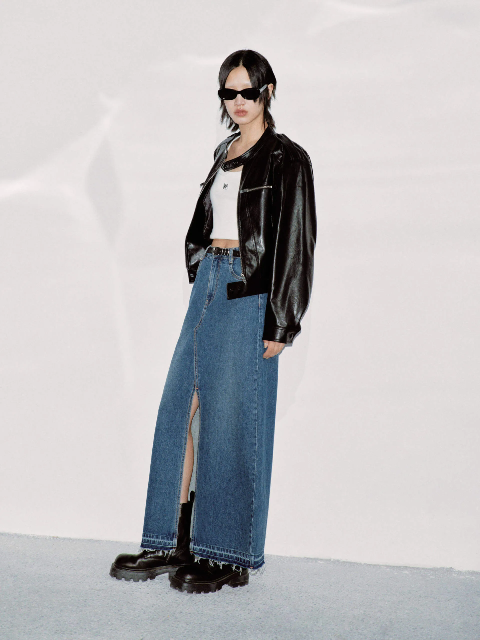 Front Slit Maxi Skirt in Cotton sold by Mo&Co product image thumbnail 5