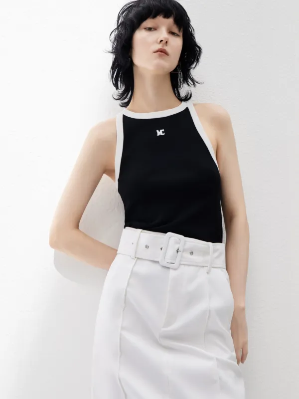 Embroidered Logo Tank Top sold by Mo&Co