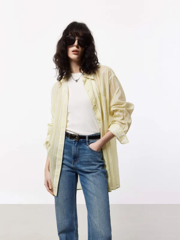 Oversize Pinstriped Shirt sold by Mo&Co