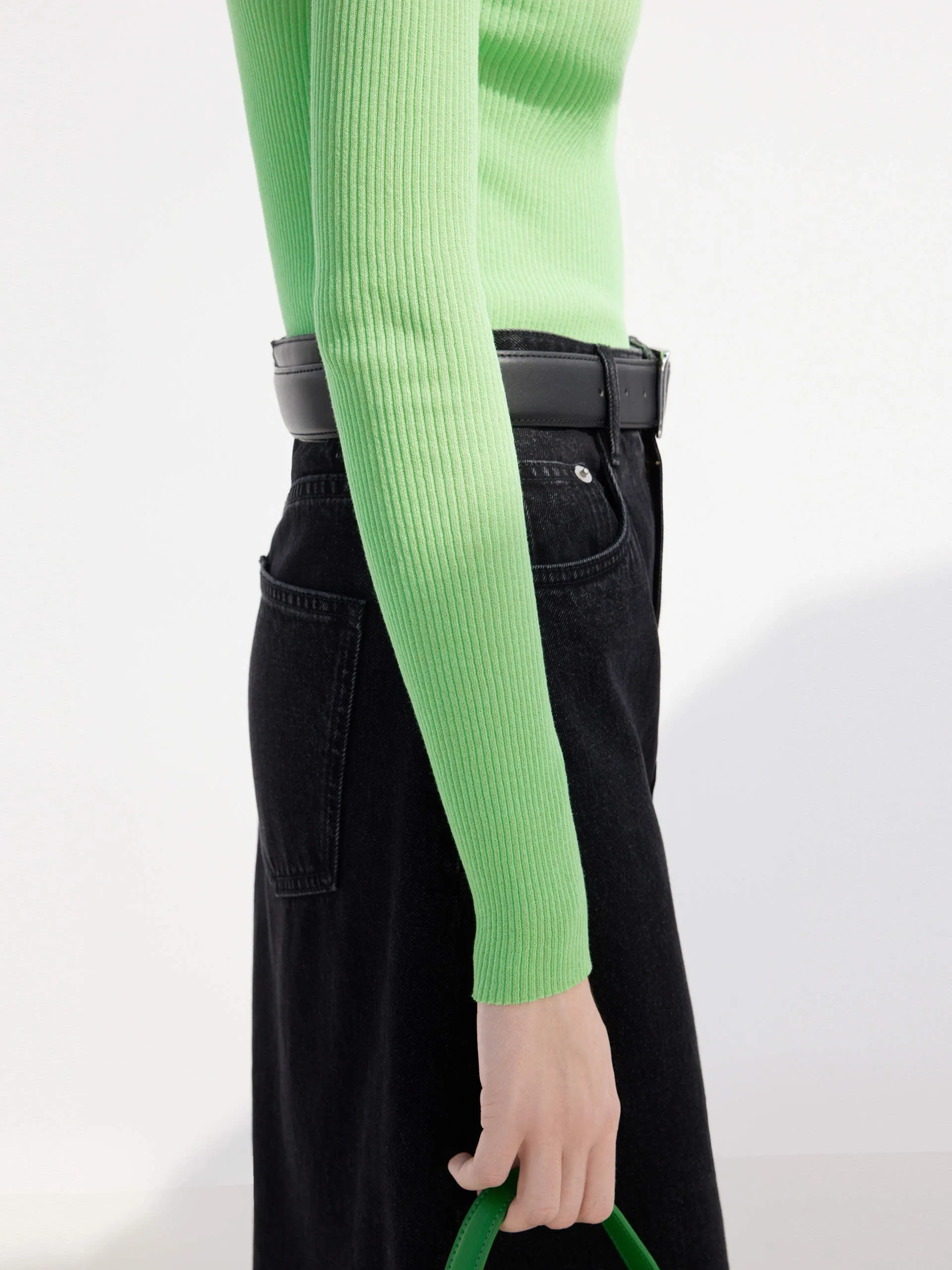 Maxi Frayed Denim Skirt sold by Mo&Co product image thumbnail 3