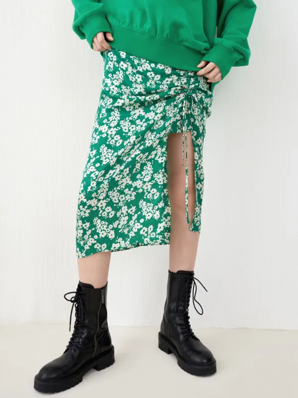 Pleated Floral Print Skirt sold by Mo&Co