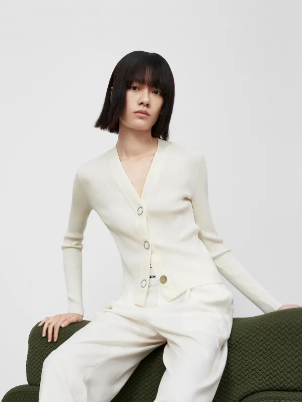 V Neck Fit Knit Cardigan sold by Mo&Co