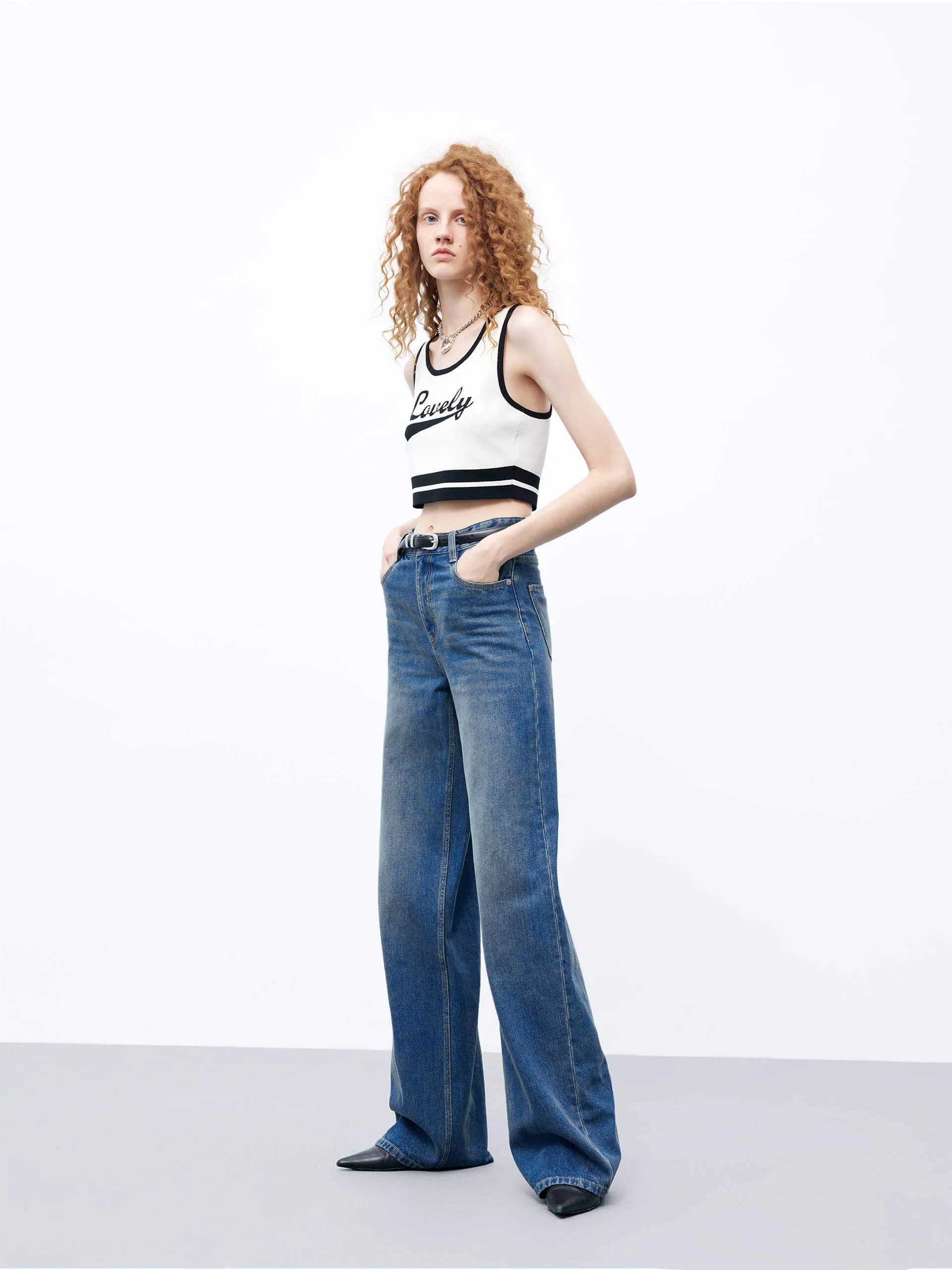 Mid Rise Wide Leg Jeans with Belt sold by Mo&Co product image thumbnail 3
