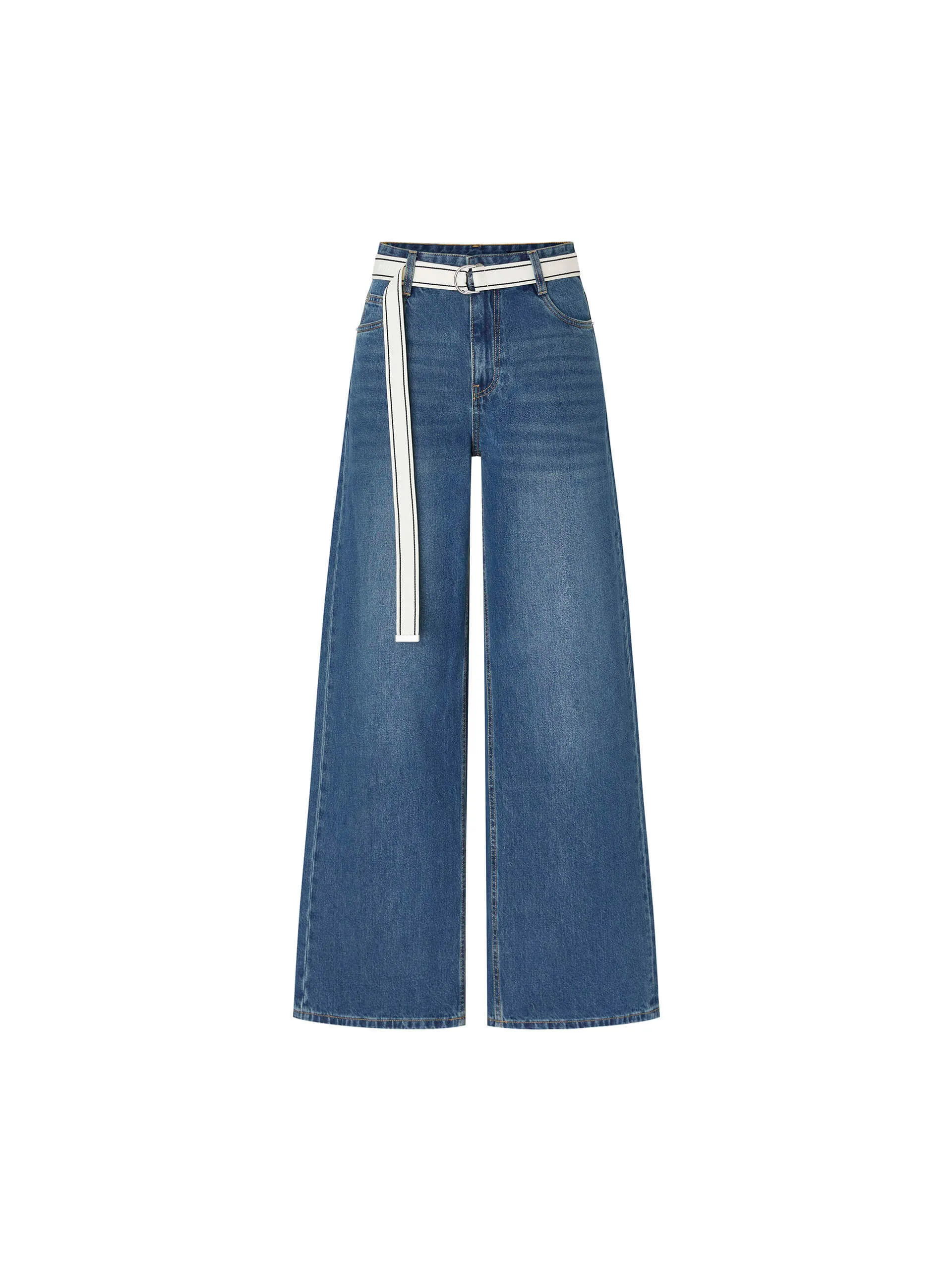 Mid Rise Wide Leg Jeans with Belt sold by Mo&Co product image thumbnail 5