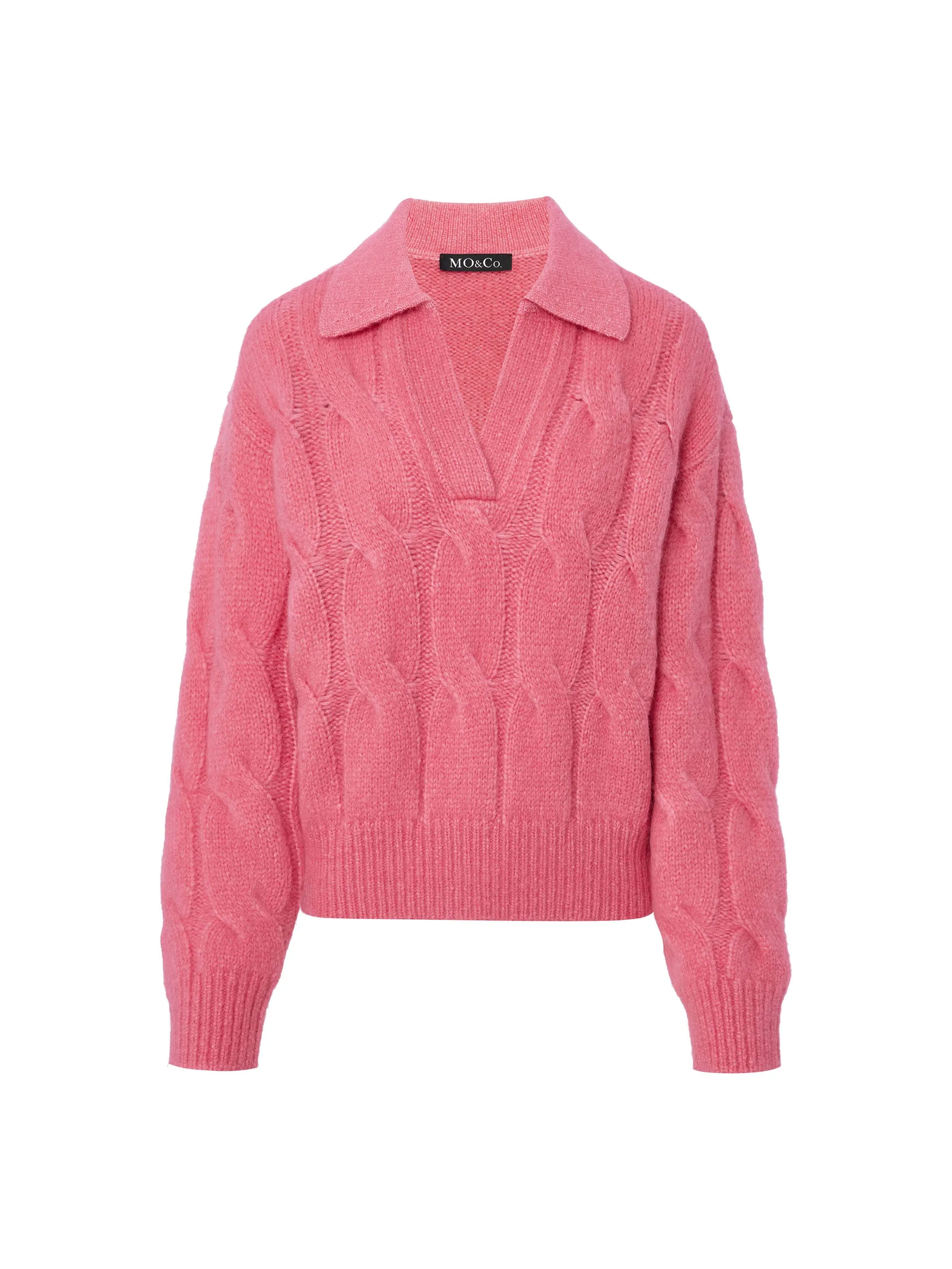 Wool Blend Cable Texture Sweater sold by Mo&Co product image thumbnail 4