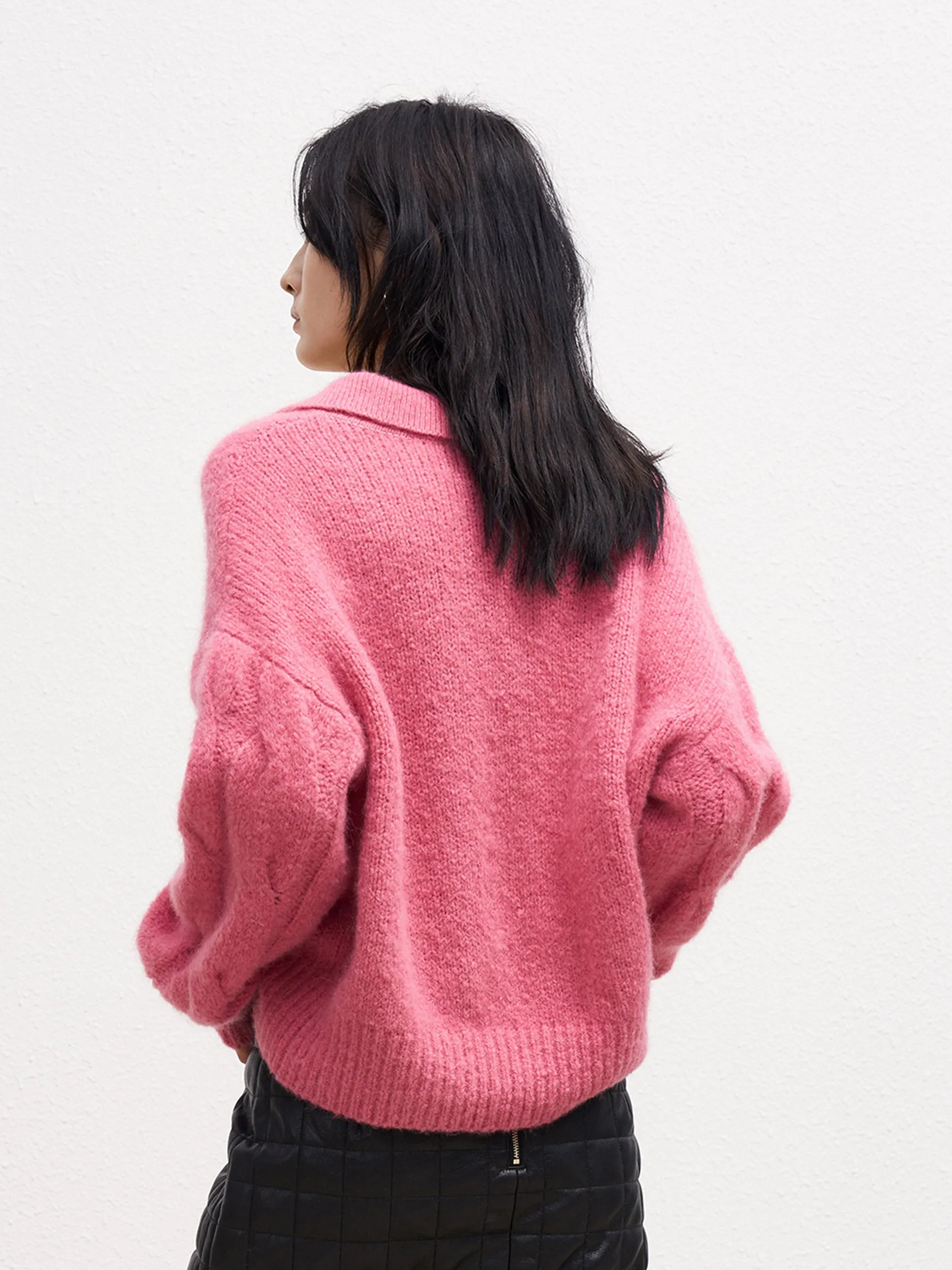 Wool Blend Cable Texture Sweater sold by Mo&Co product image thumbnail 3