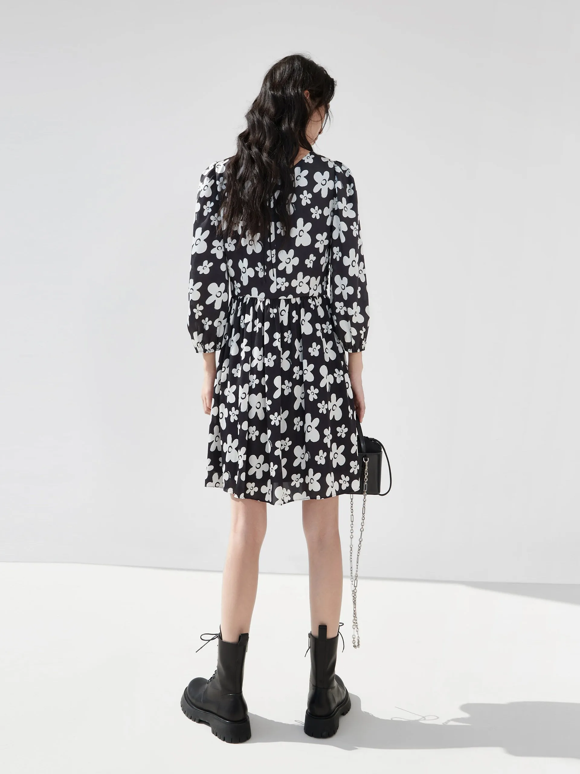 Pleated Floral Print Dress sold by Mo&Co product image thumbnail 2