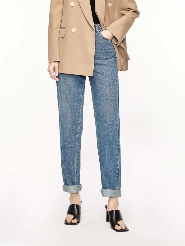 Cotton Tapered Jeans sold by Mo&Co