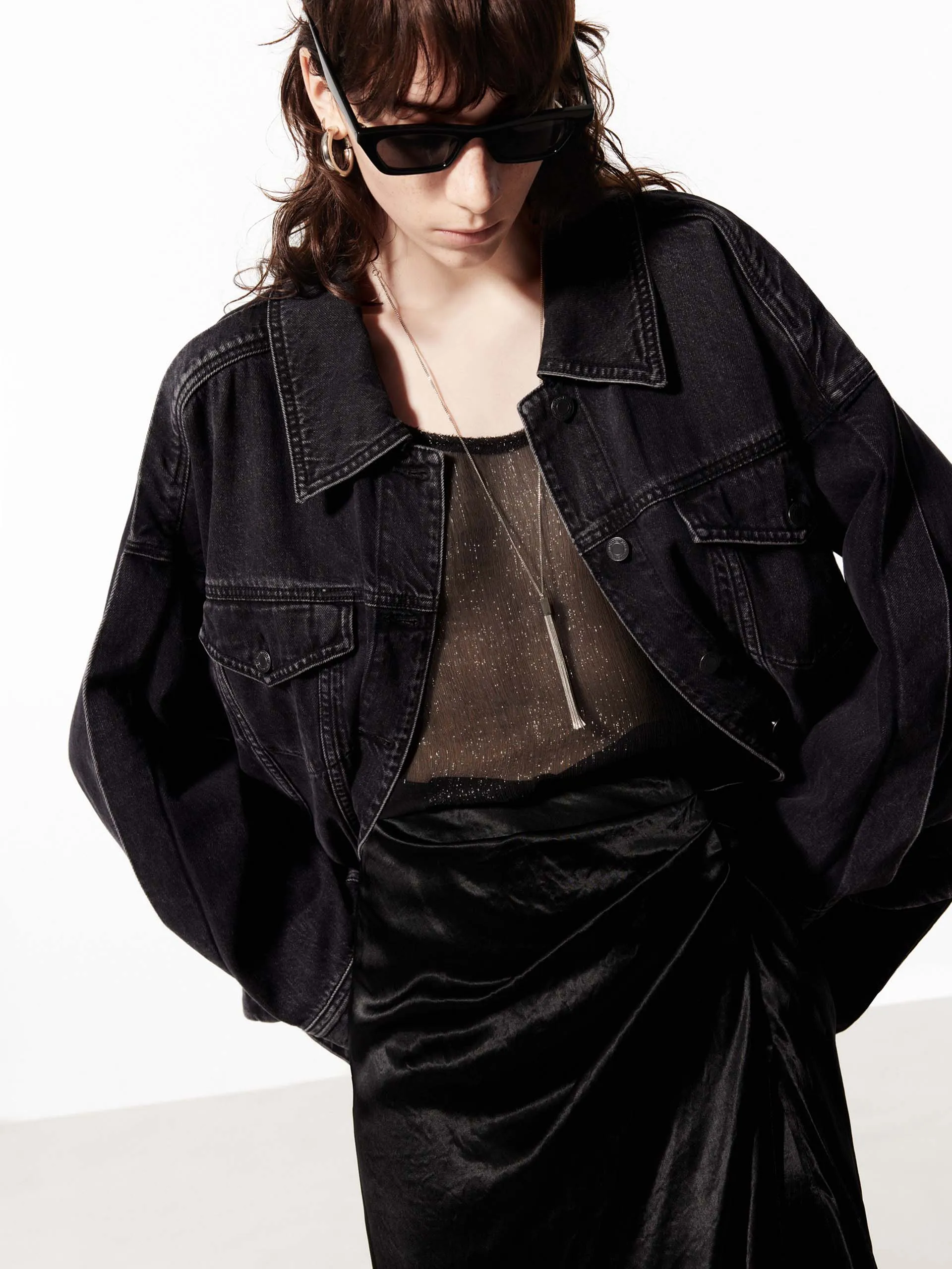 Loose Cotton Denim Jacket sold by Mo&Co