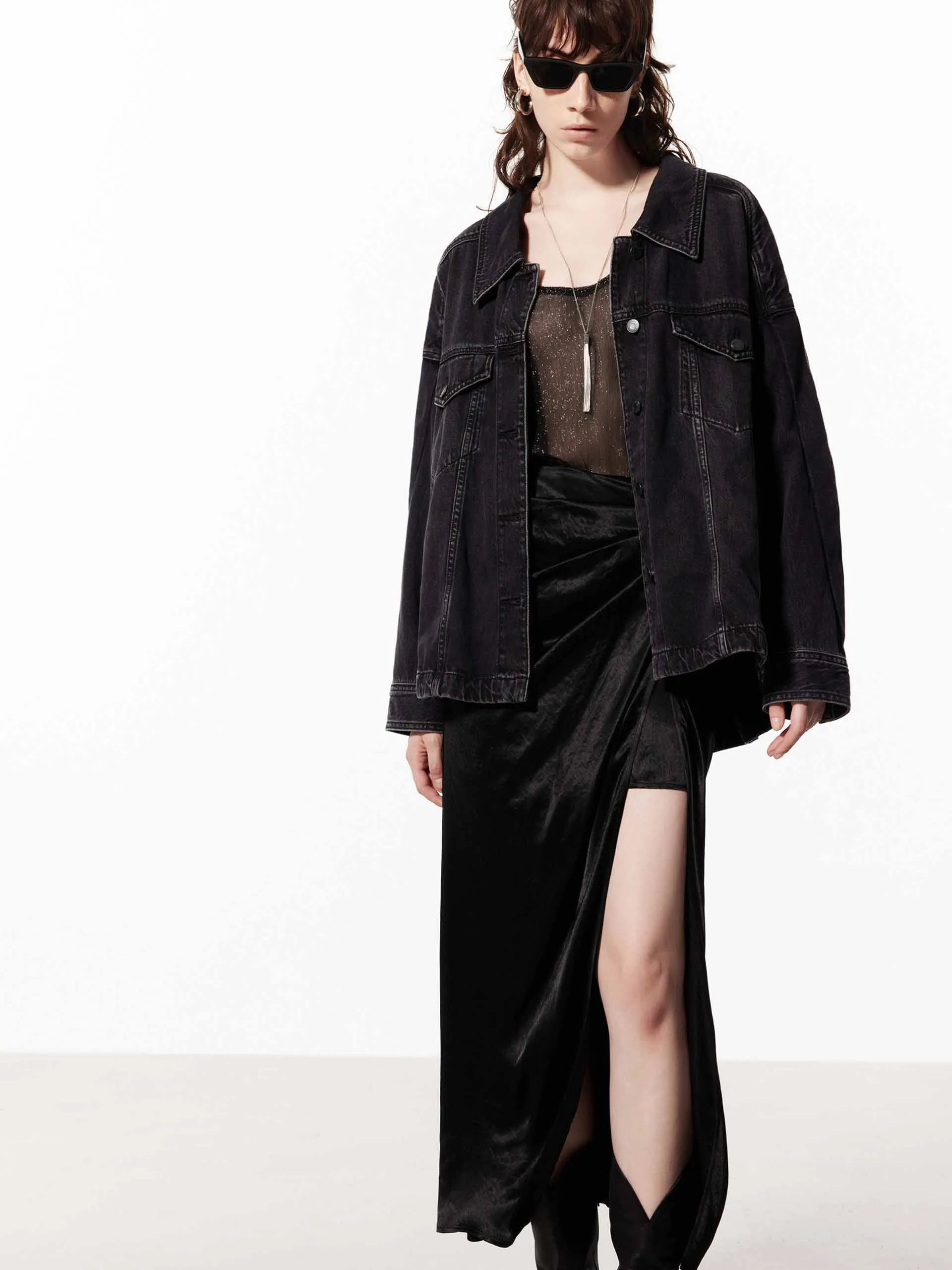 Loose Cotton Denim Jacket sold by Mo&Co product image thumbnail 2