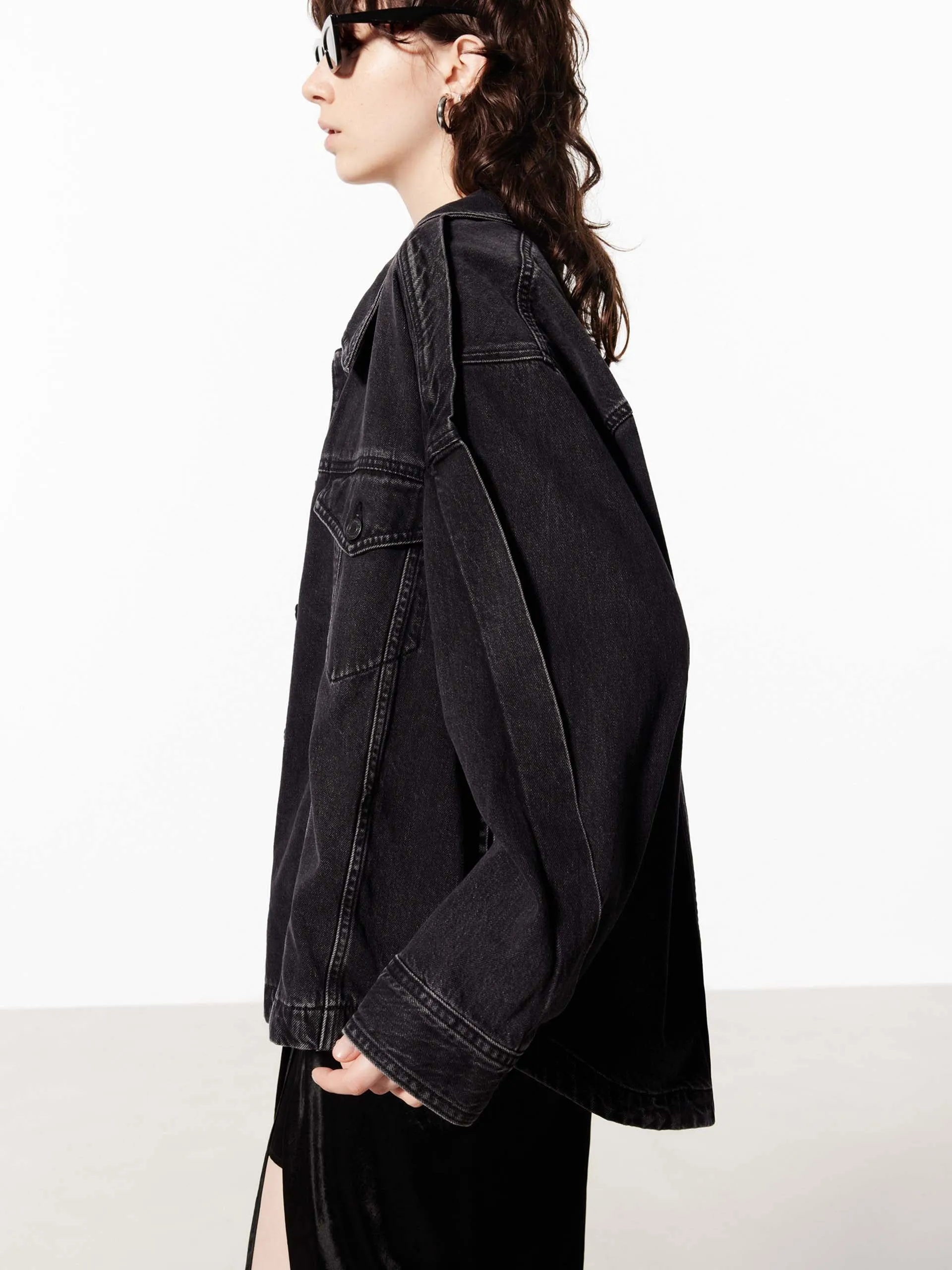 Loose Cotton Denim Jacket sold by Mo&Co product image thumbnail 5