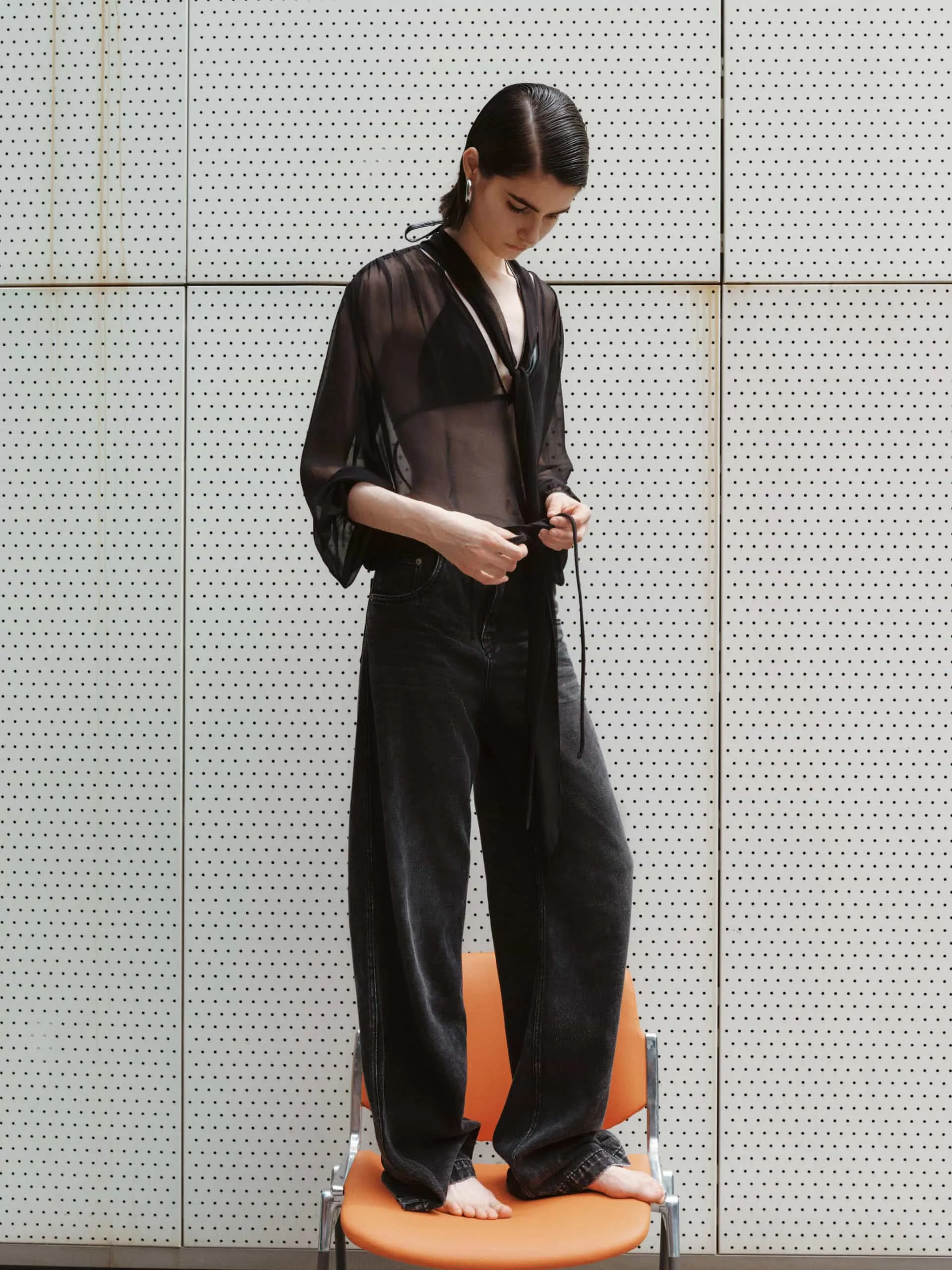 Silk Tie Detail Blouse sold by Mo&Co product image thumbnail 2