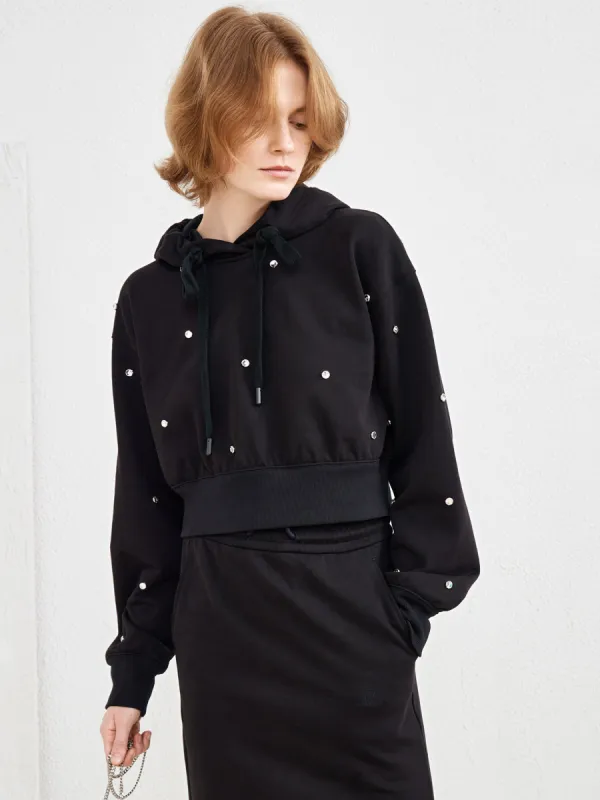 Embellishment Cropped Sweatshirt sold by Mo&Co