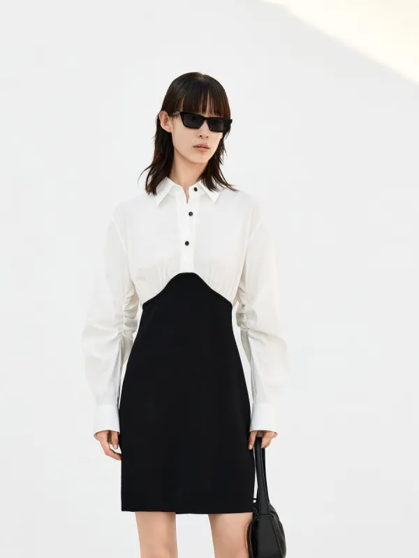 Panelled Mini Shirt Dress sold by Mo&Co