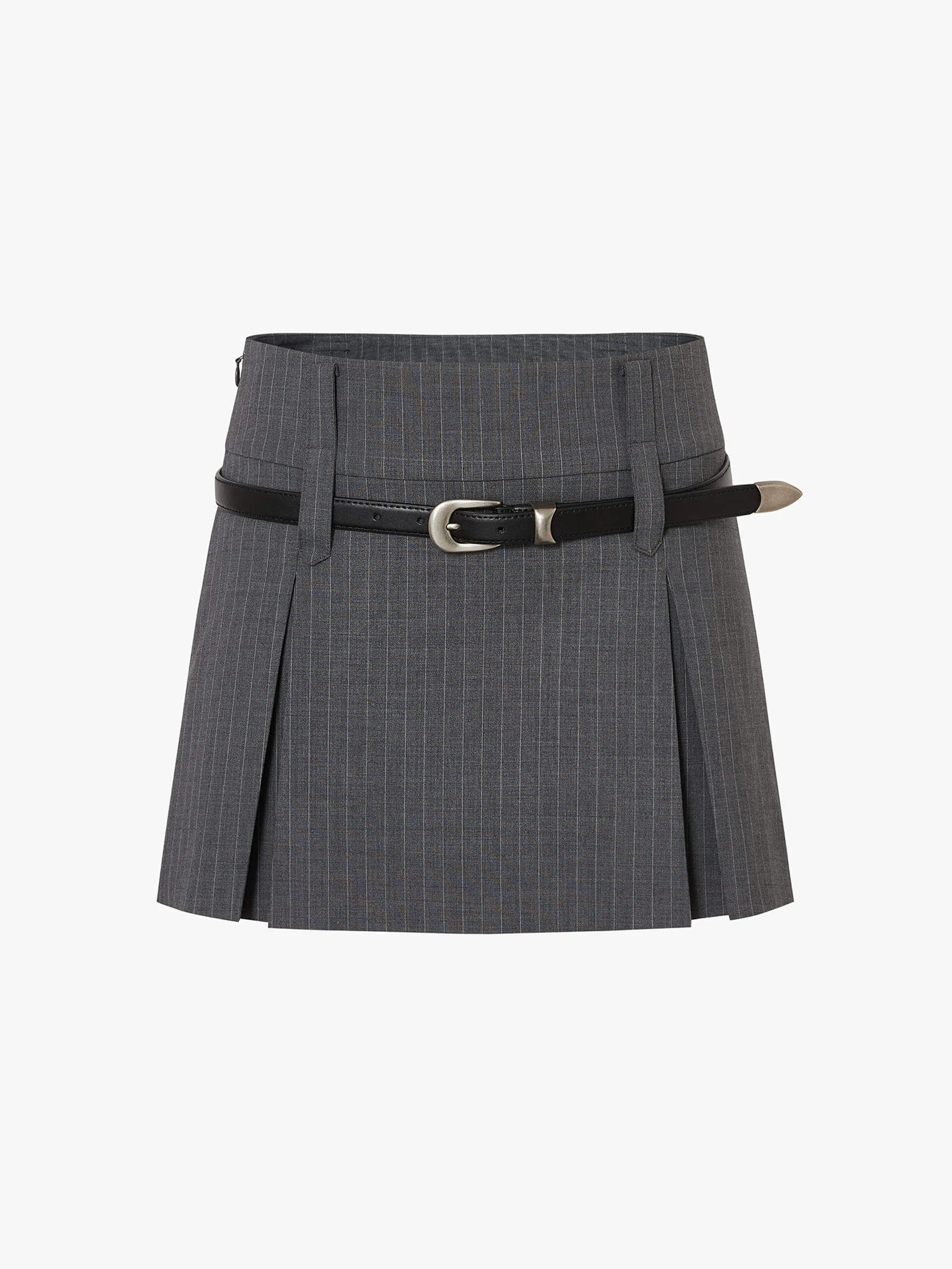 Pleated Wool Blend Mini Skirt sold by Mo&Co product image thumbnail 5