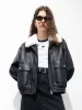Faux Leather Cropped Jacket sold by Mo&Co