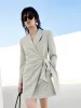Slim Fit Wrap Bow Blazer Dress sold by Mo&Co