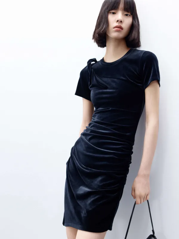 Twisted Strap Pleated Dress sold by Mo&Co
