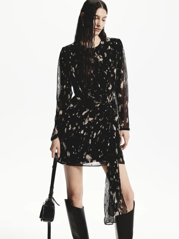 Tie Detail Printed Dress sold by Mo&Co