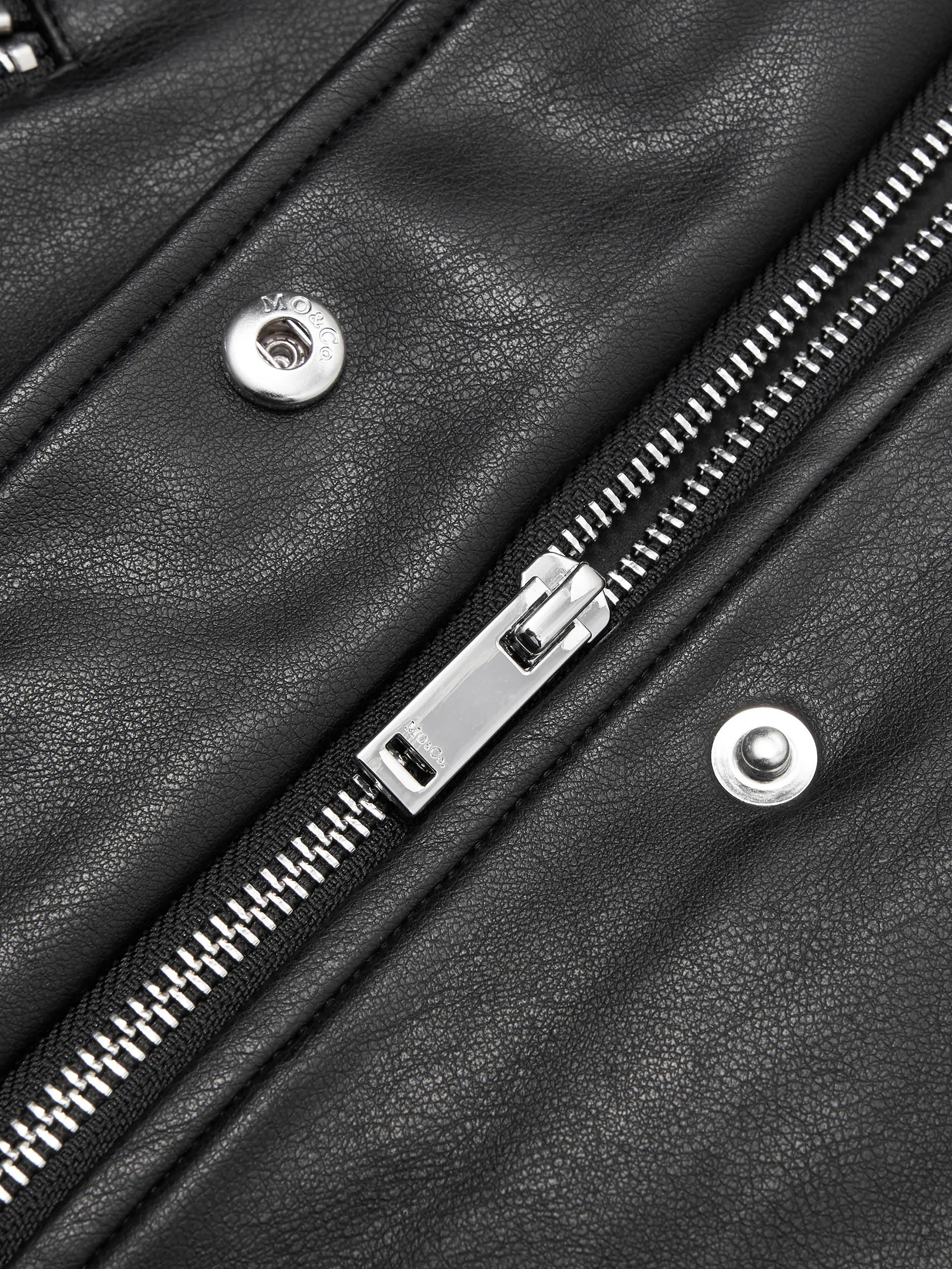 Faux Leather Collarless Jacket sold by Mo&Co product image thumbnail 4