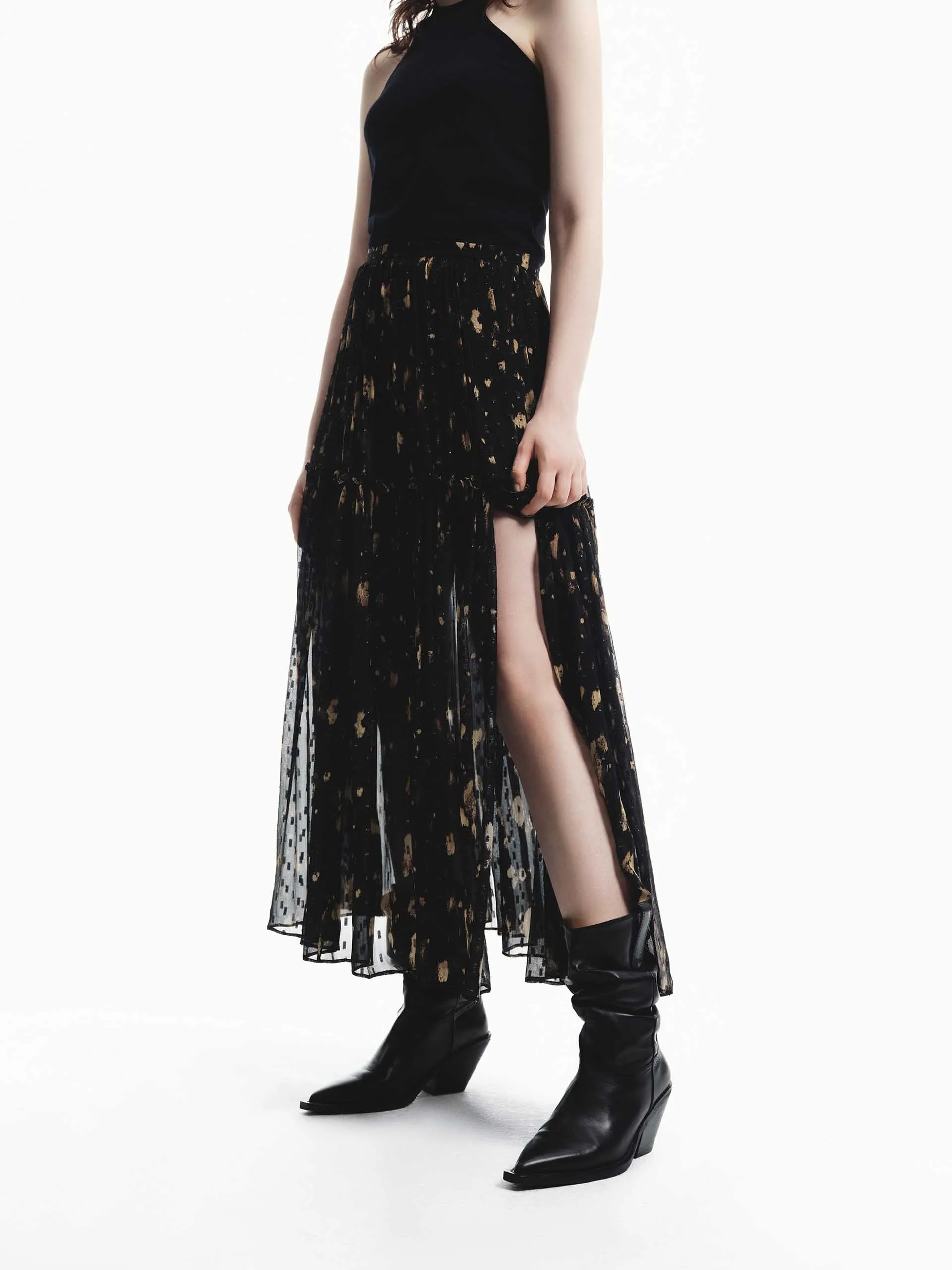 Side Slit Printed Skirt sold by Mo&Co product image thumbnail 3