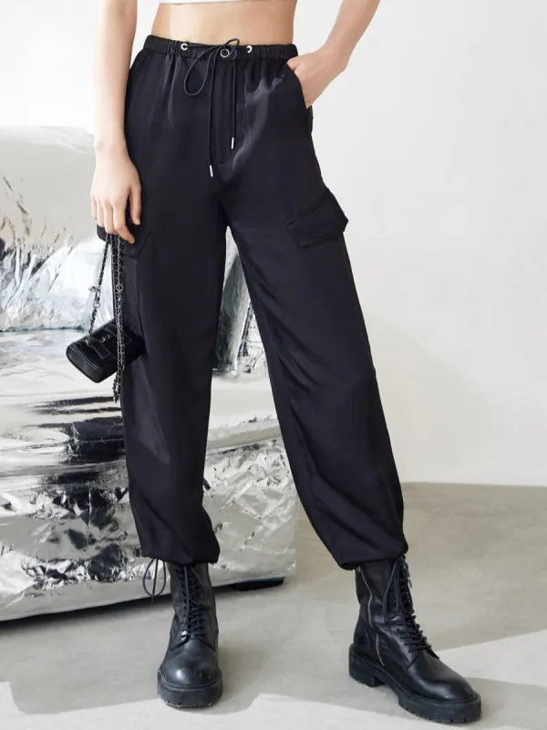 Drawstring Casual Straight Pants sold by Mo&Co