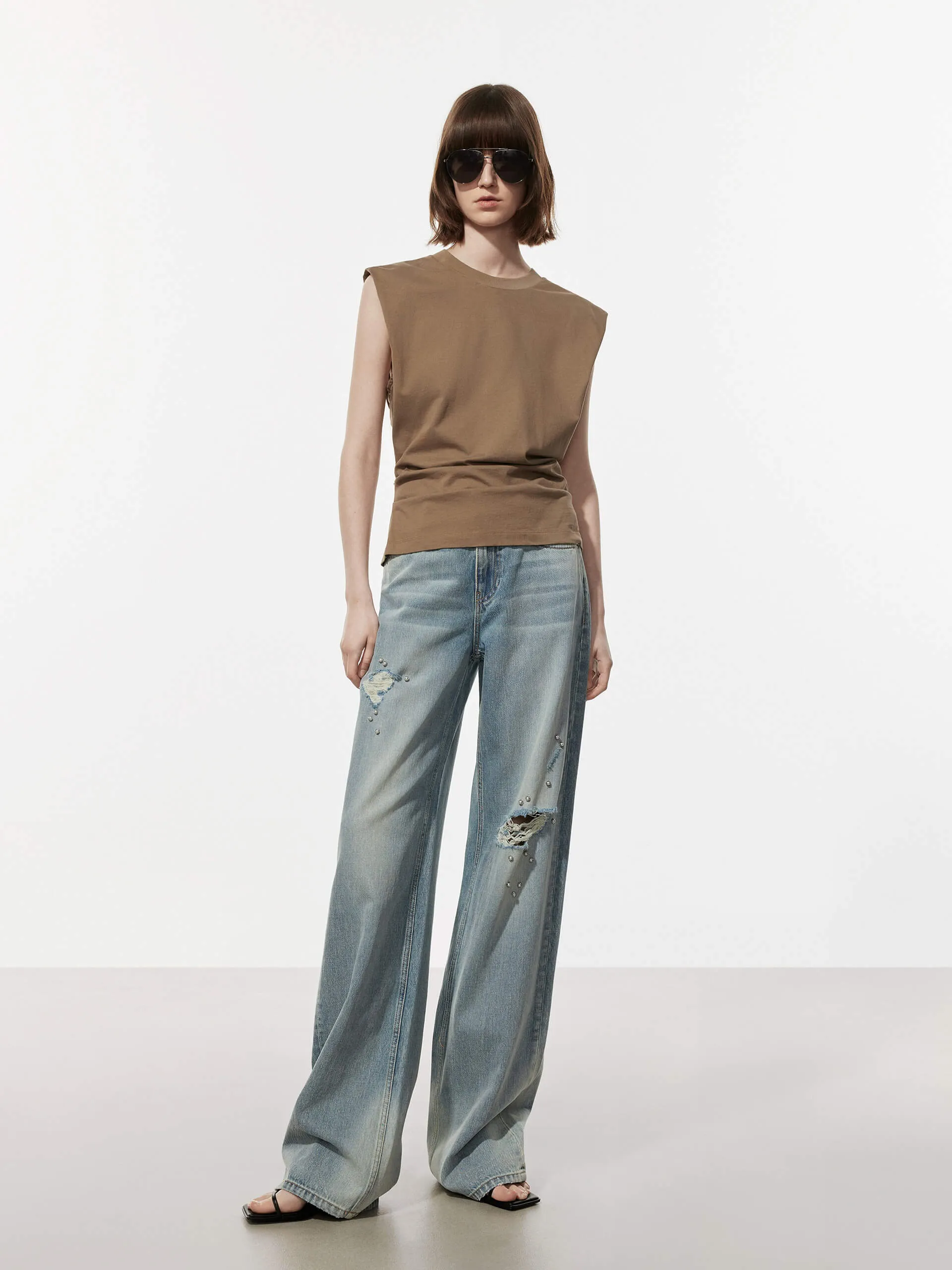 Beading Detail Ripped Jeans sold by Mo&Co product image thumbnail 2