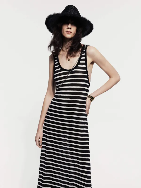 Striped Linen Tank Dress sold by Mo&Co