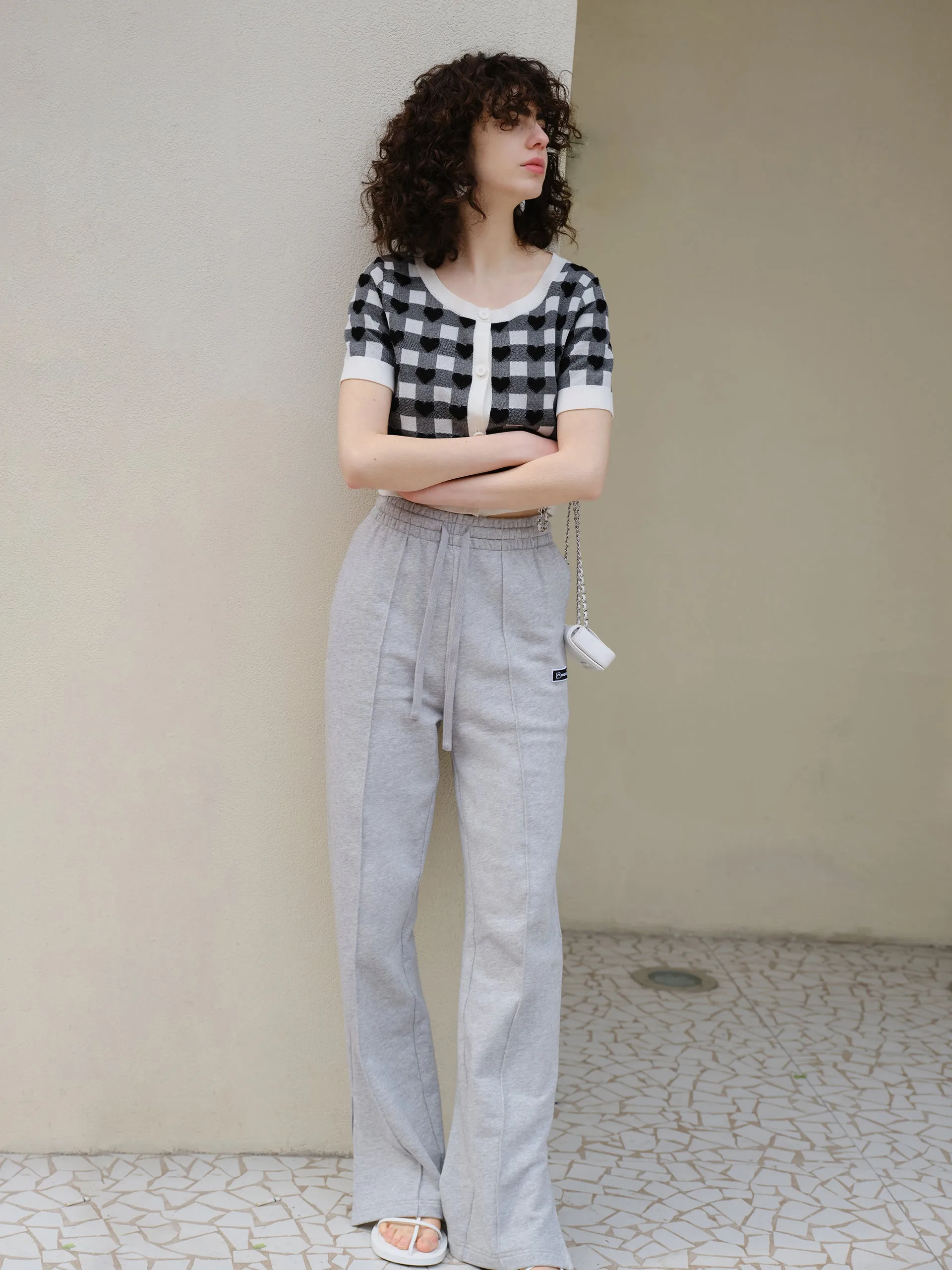 Checked Crew Neck Knit Cardigan sold by Mo&Co product image thumbnail 3