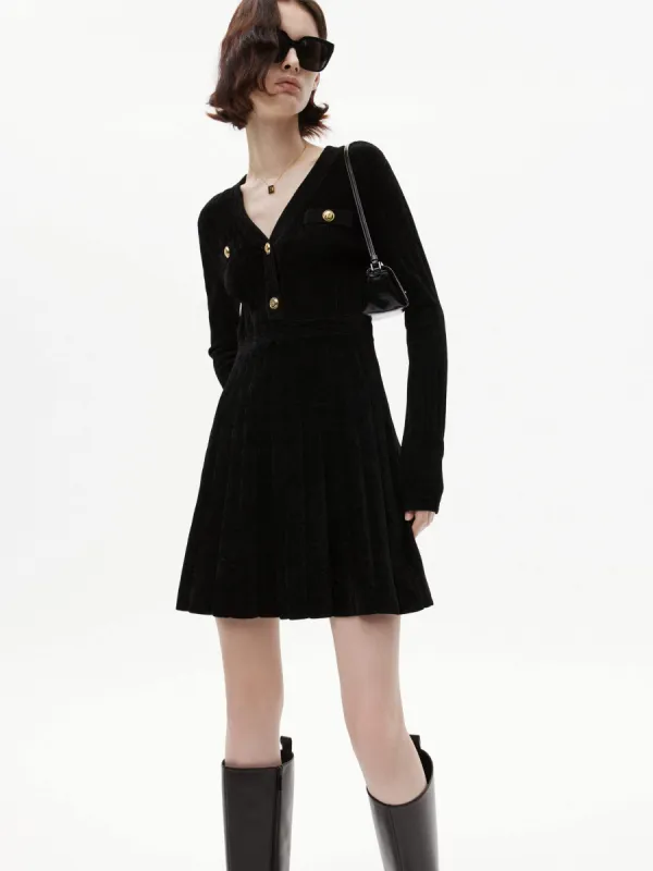 V-neckline Pleated Dress sold by Mo&Co