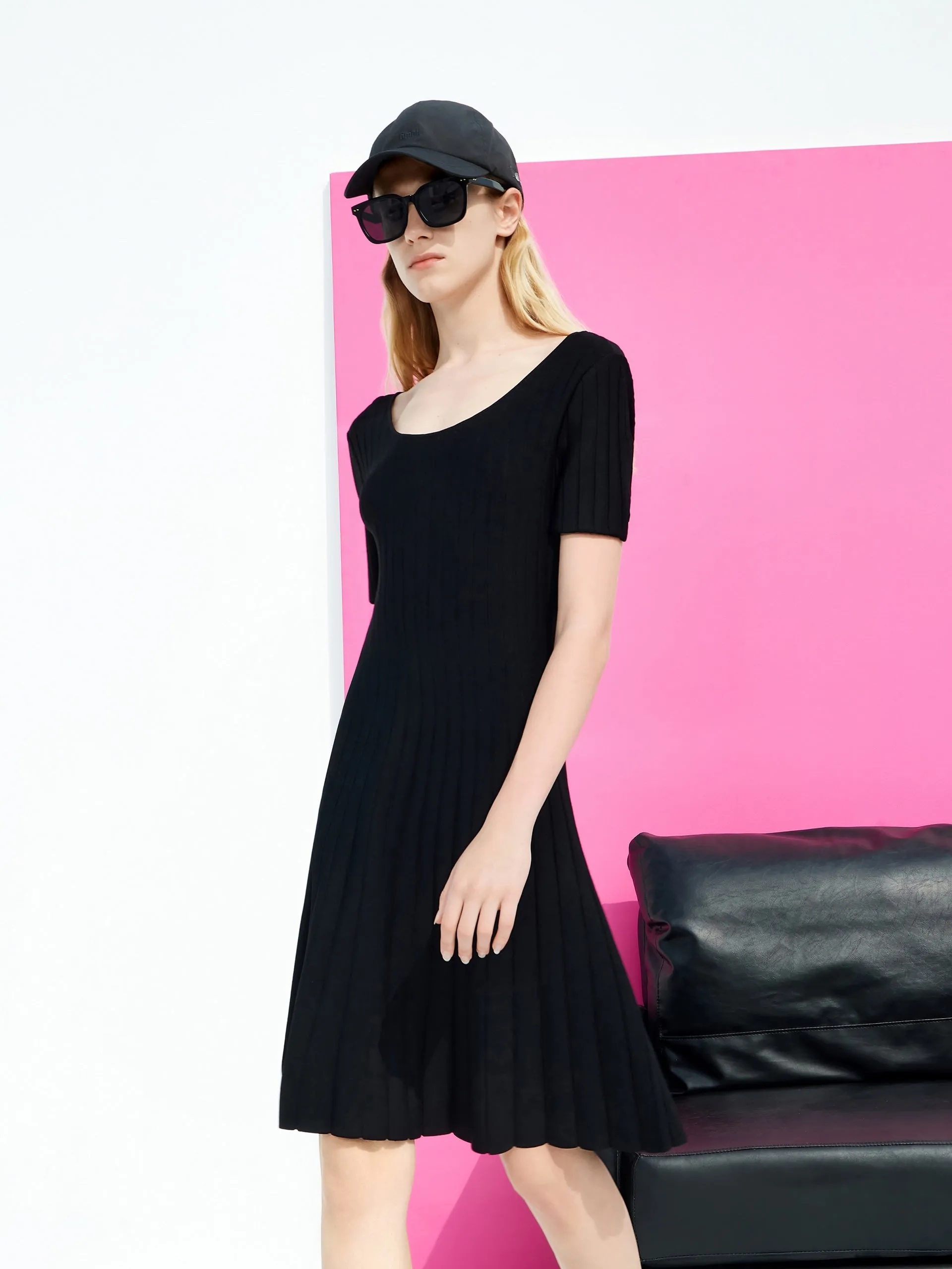 Round Neck Cutout Back Dress sold by Mo&Co product image thumbnail 3