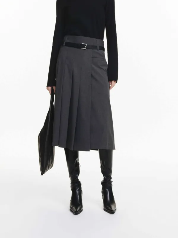 Mid Length Pleated Skirt sold by Mo&Co