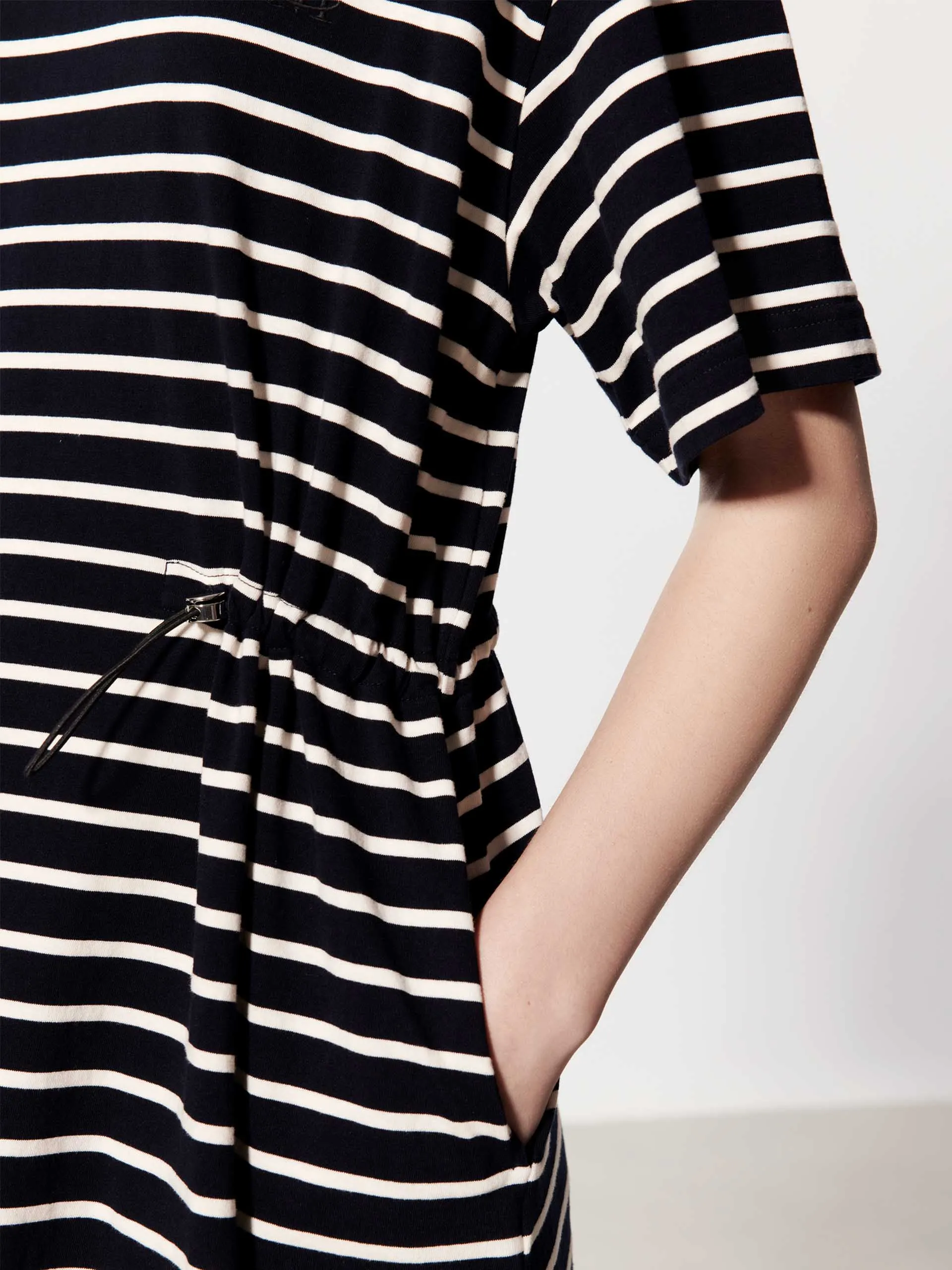 Striped Drawstring Waist Dress sold by Mo&Co product image thumbnail 4