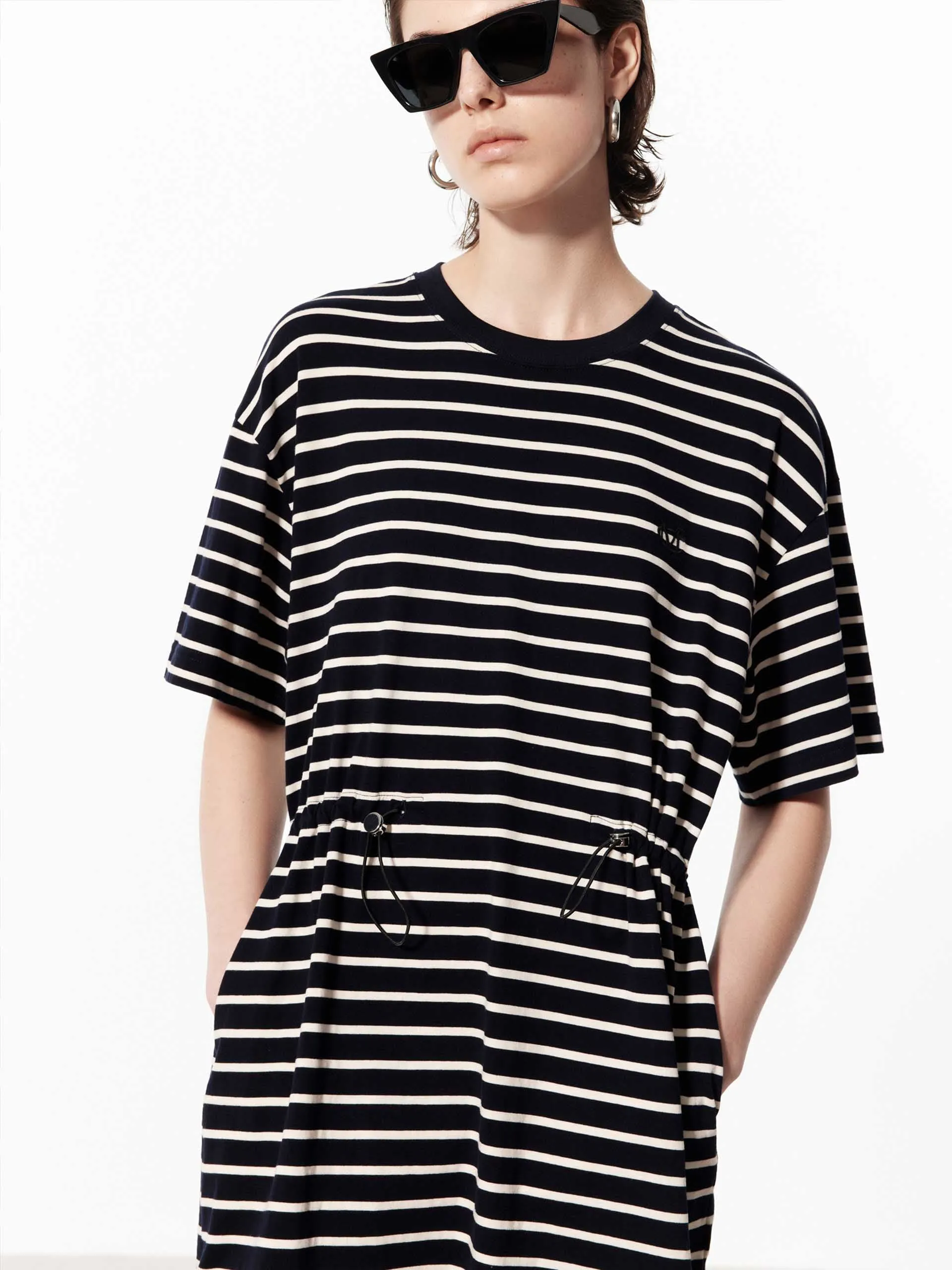 Striped Drawstring Waist Dress sold by Mo&Co product image thumbnail 3